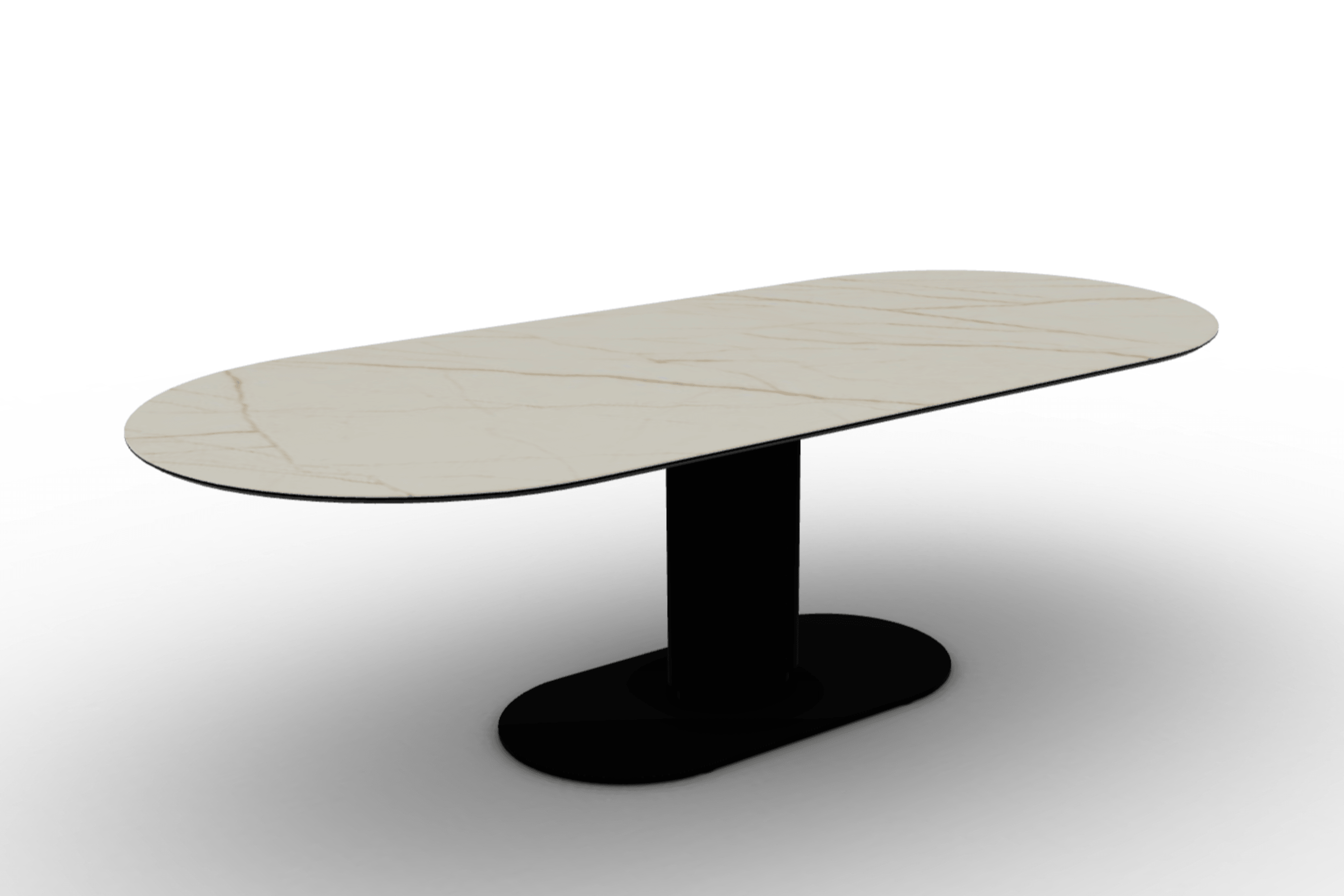 Stół CAMEO złoty marmur Calligaris 250 cm matowa czerń matowa czerń Eye on Design