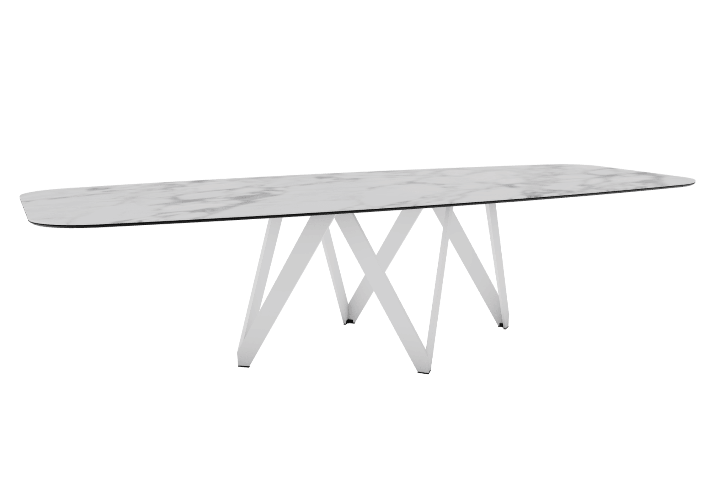 Stół CARTESIO biały marmur z metalową podstawą Calligaris 300 cm matowa biel  Eye on Design