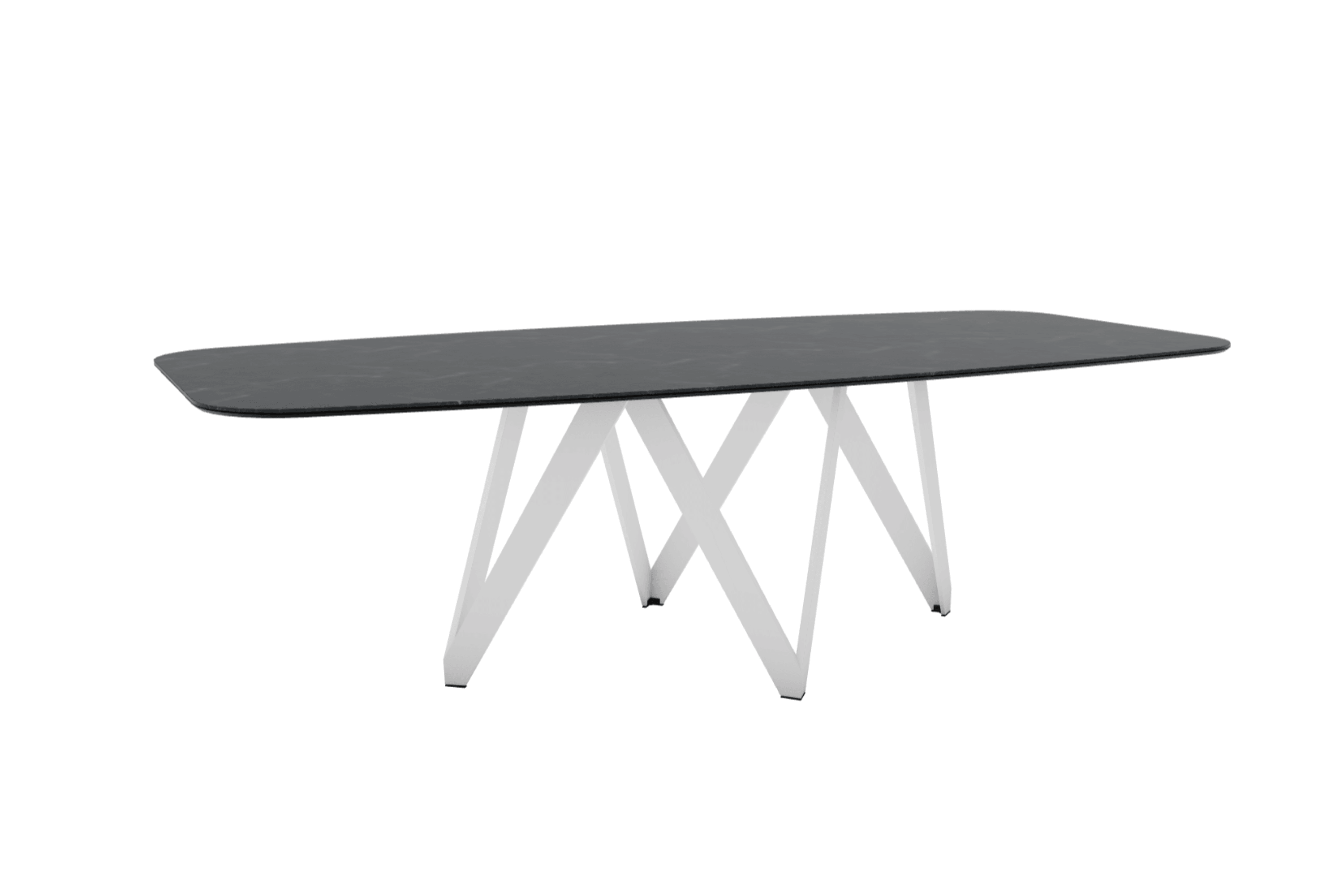 Stół CARTESIO czarny marmur z metalową podstawą Calligaris 250 cm matowa biel  Eye on Design