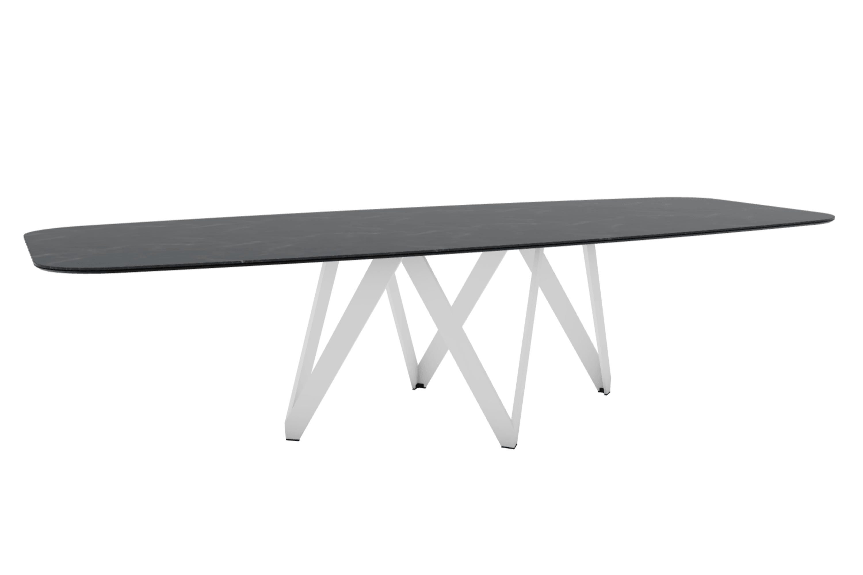 Stół CARTESIO czarny marmur z metalową podstawą Calligaris 300 cm matowa biel  Eye on Design