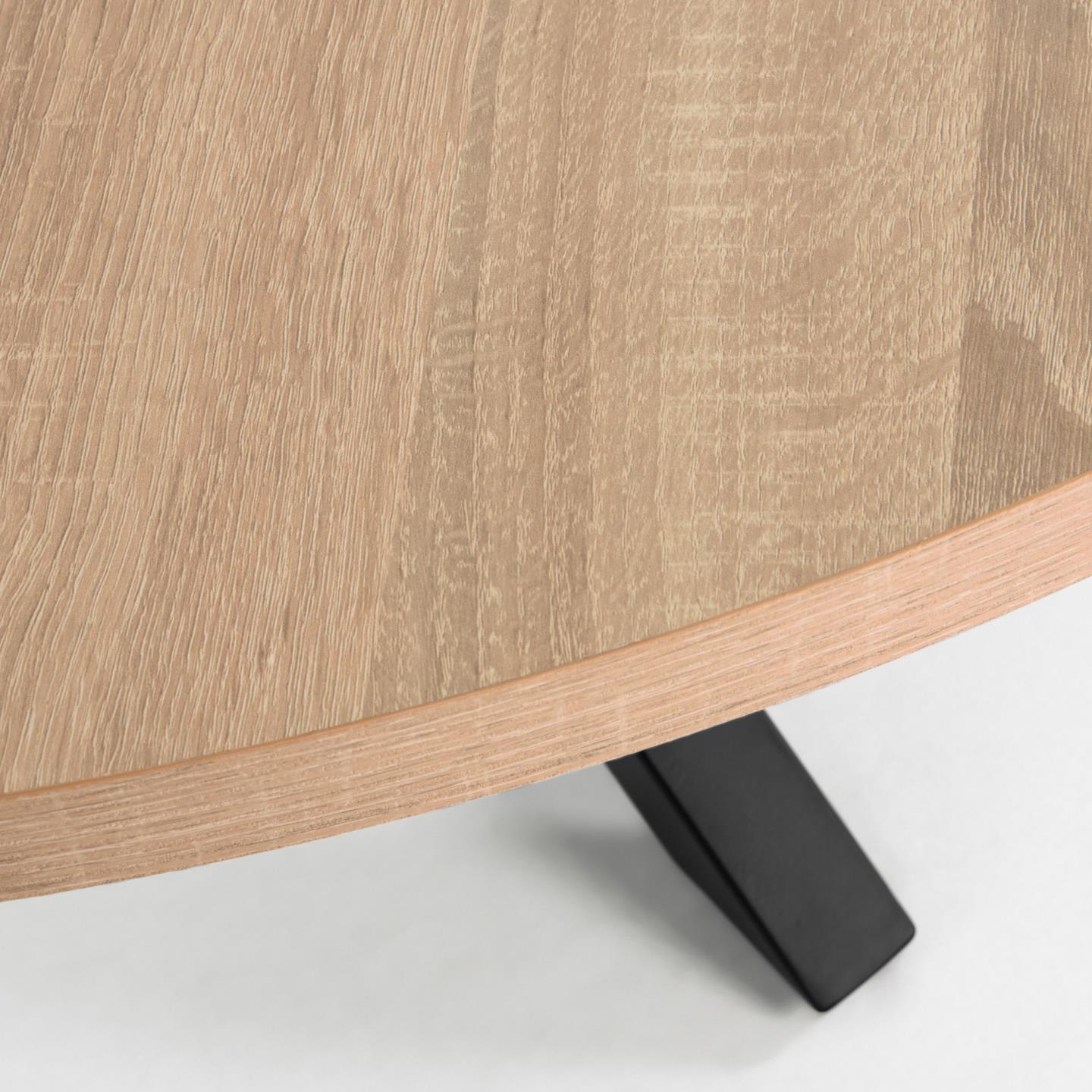 Stół okrągły ARGO drewniany blat z czarną podstawą La Forma    Eye on Design