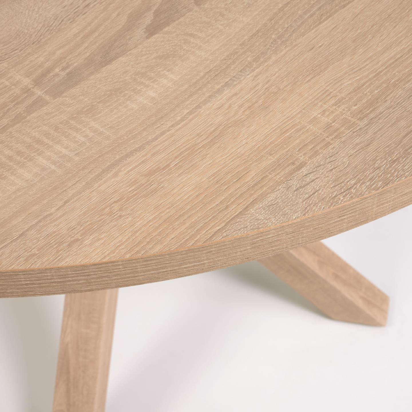 Stół okrągły ARGO drewniany blat z drewnianą podstawą La Forma    Eye on Design