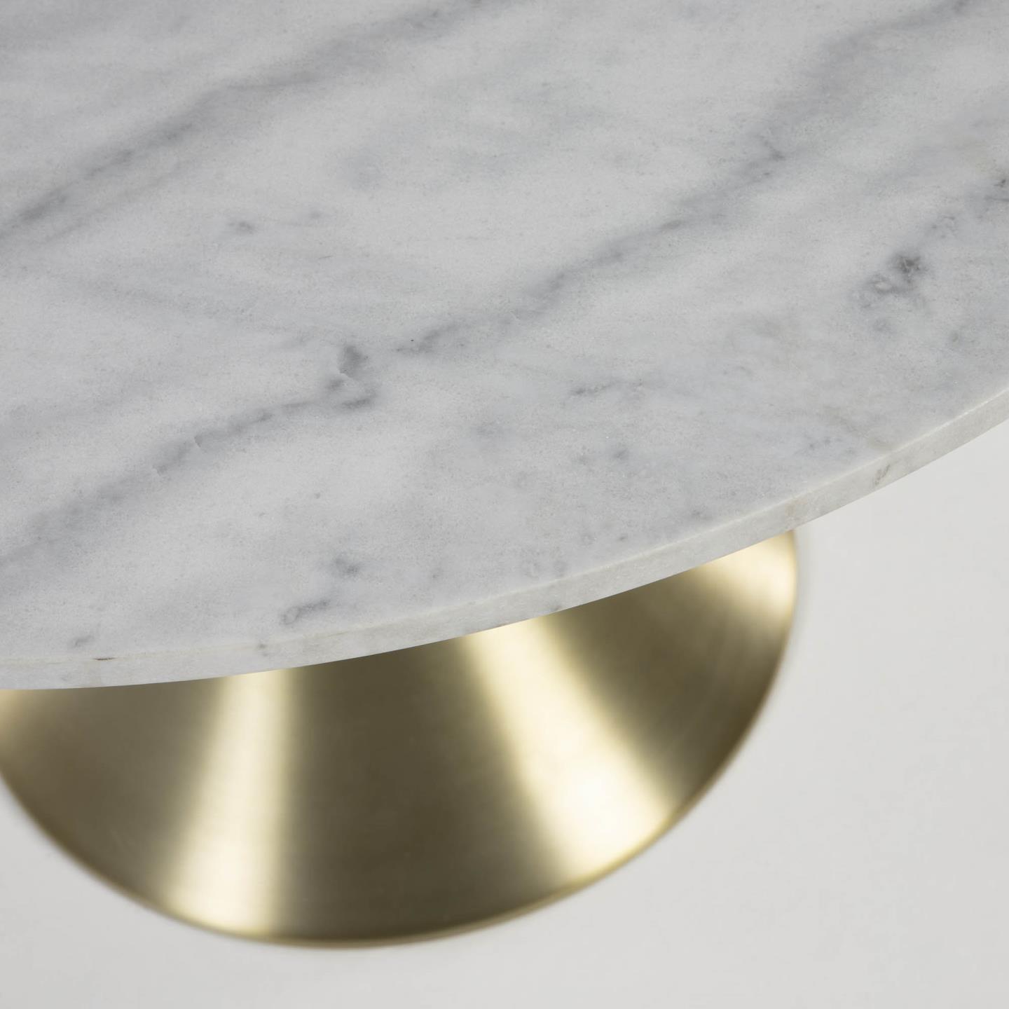 Stół ORIA biały marmur ze złotą podstawą La Forma    Eye on Design