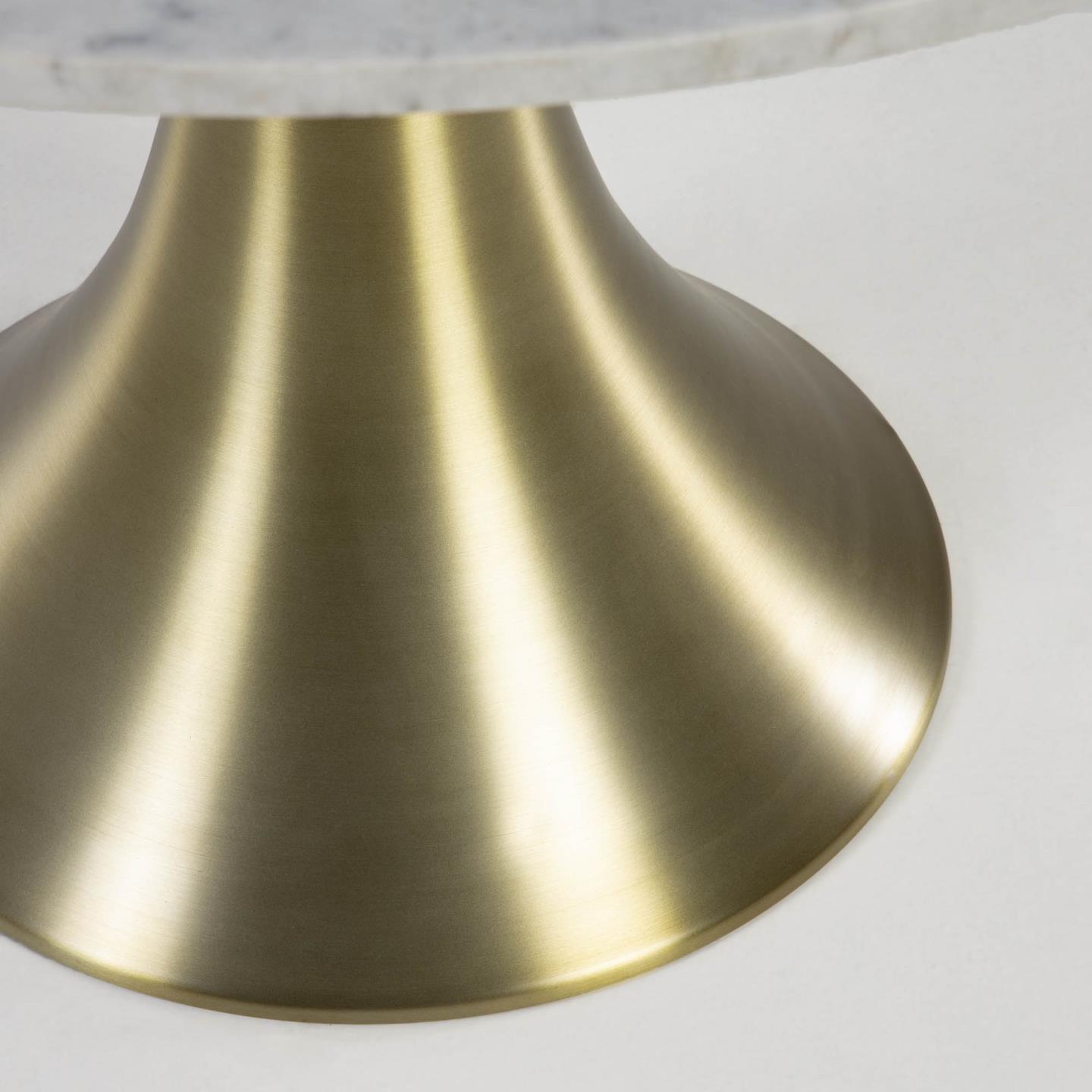 Stół ORIA biały marmur ze złotą podstawą La Forma    Eye on Design