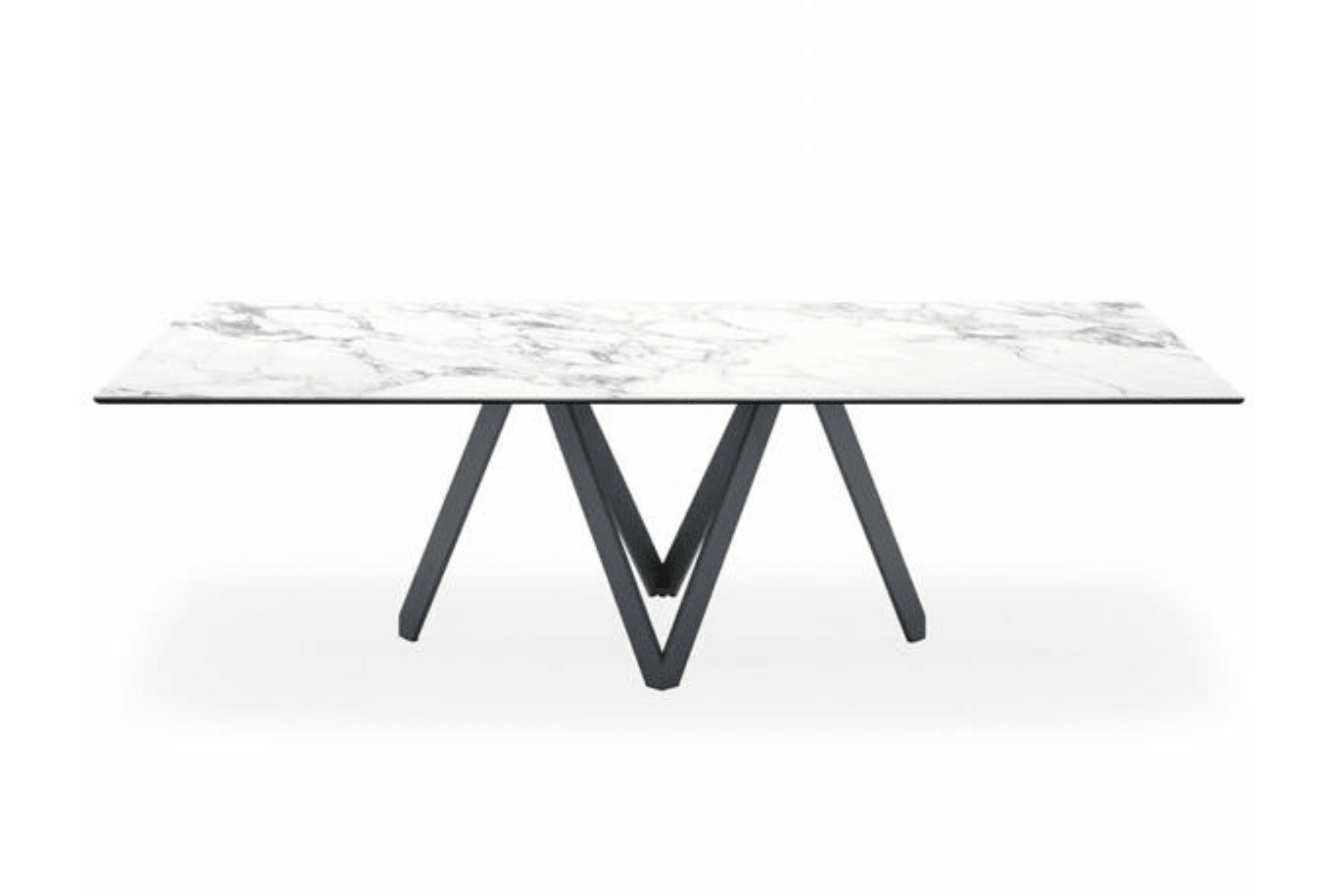Stół prostokątny CARTESIO biały marmur z metalową podstawą Calligaris    Eye on Design
