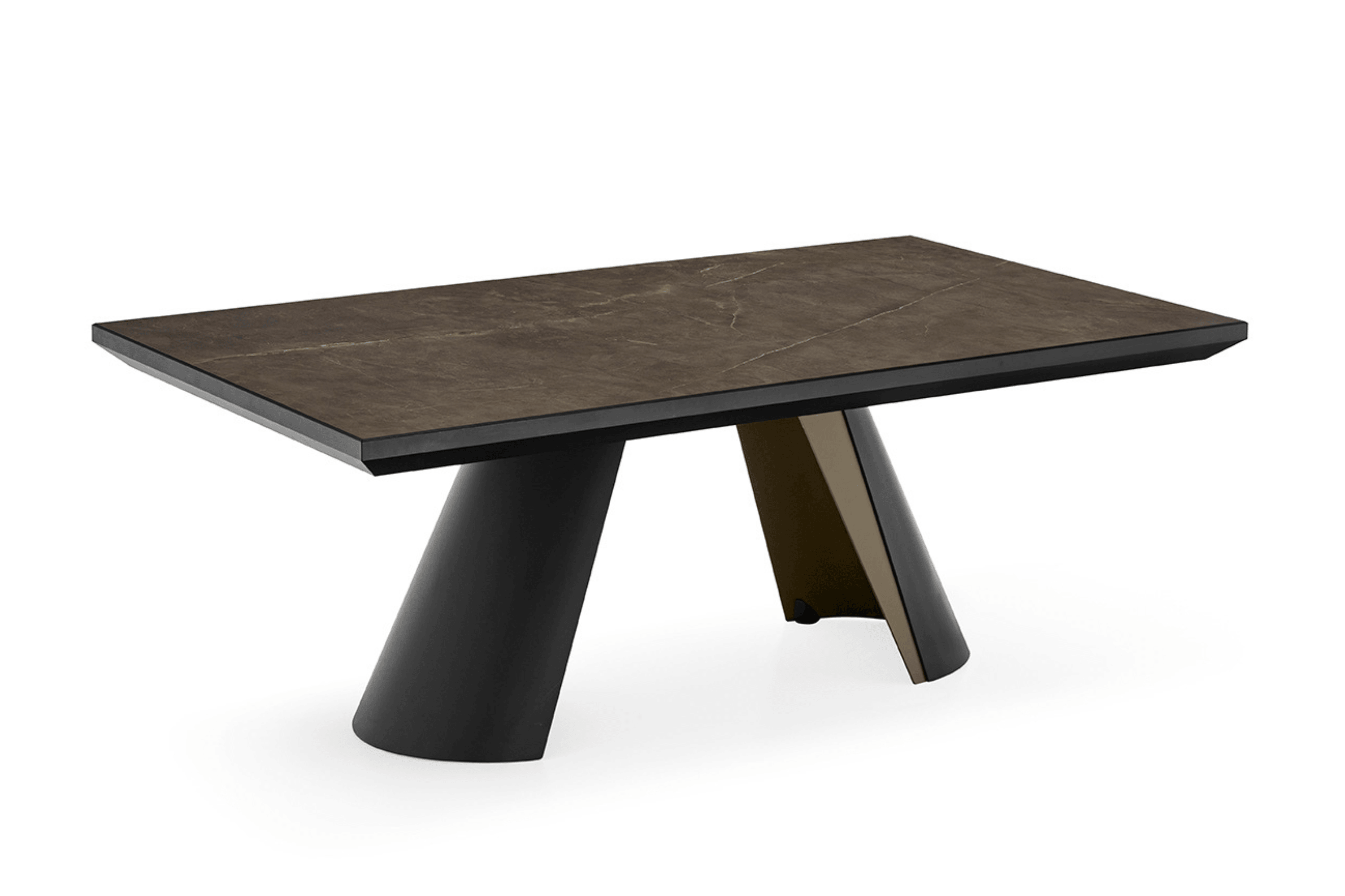 Stół rozkładany APIAN brązowa ceramika Calligaris matowa czerń matowy brąz  Eye on Design