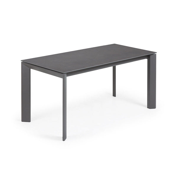Stół rozkładany AXIS czarna ceramika z ciemnoszarą podstawą La Forma    Eye on Design