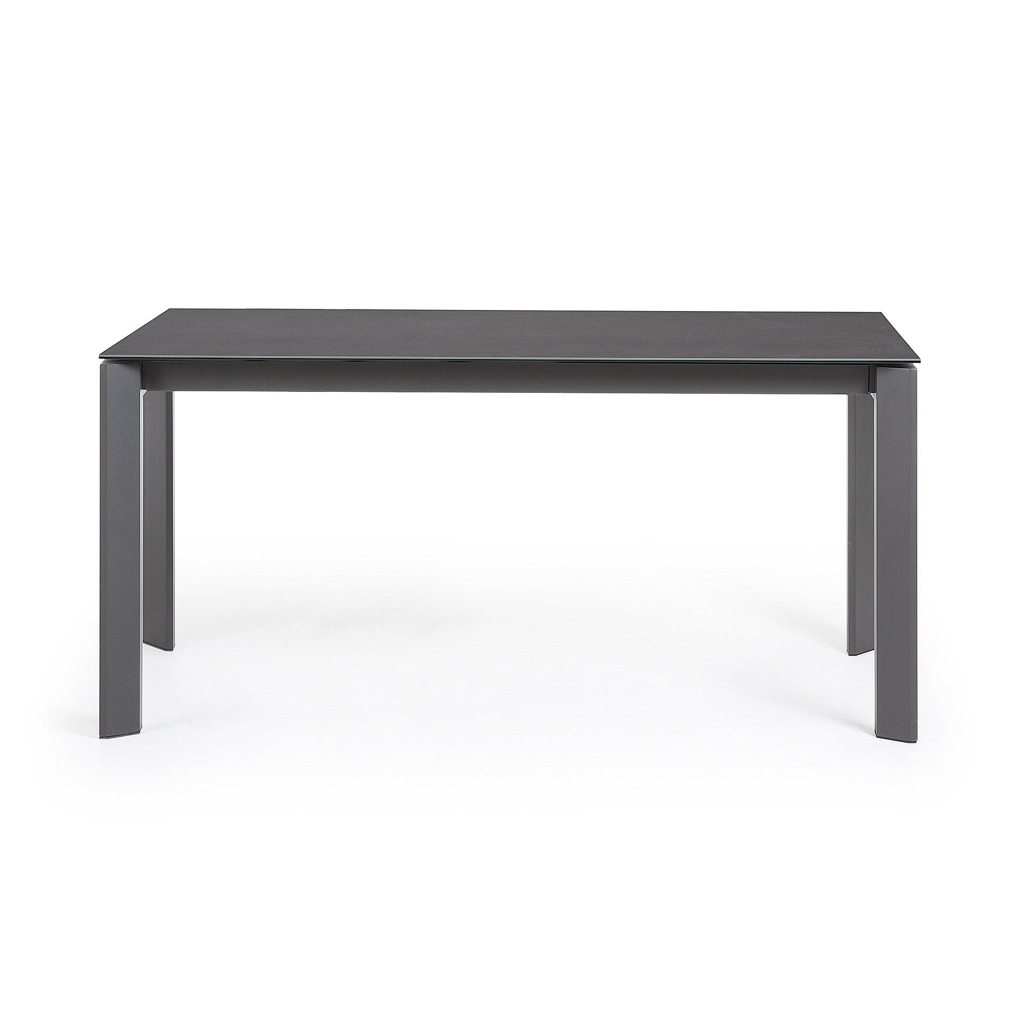 Stół rozkładany AXIS czarna ceramika z ciemnoszarą podstawą La Forma    Eye on Design