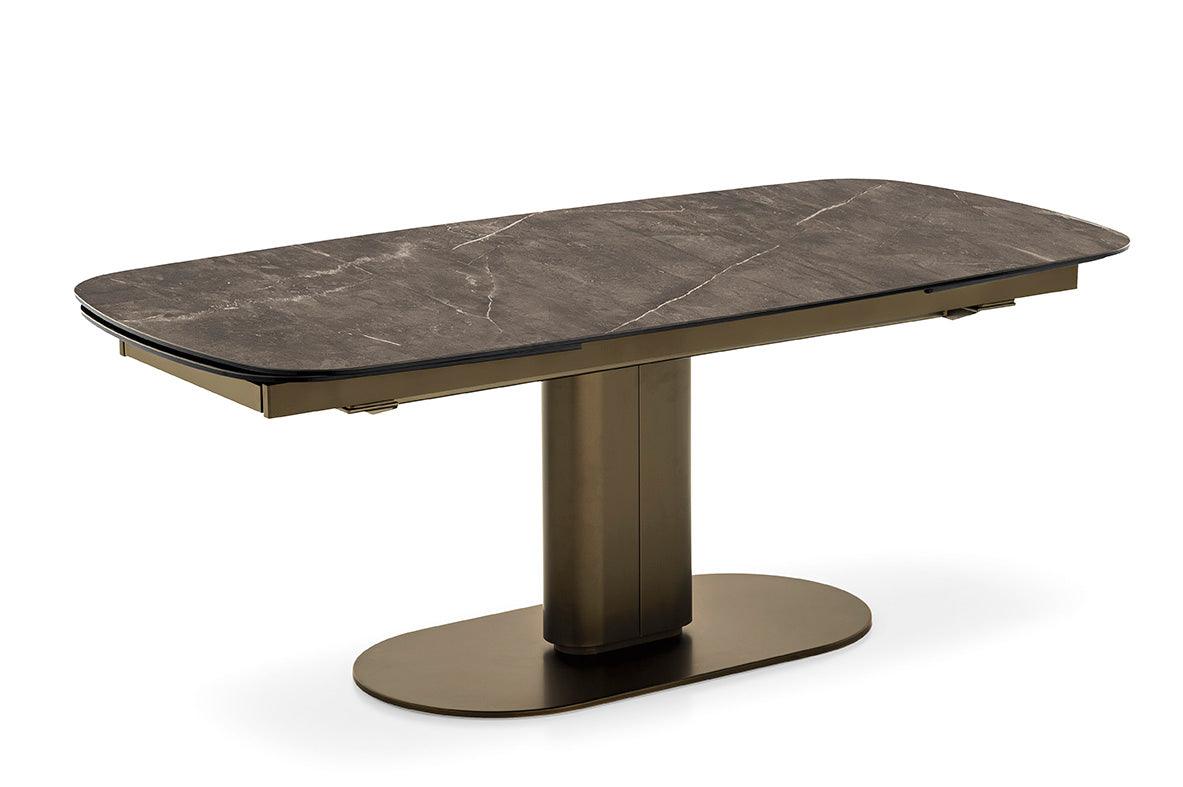Stół rozkładany CAMEO brązowy Calligaris 200 cm matowy brąz matowy mosiądz Eye on Design