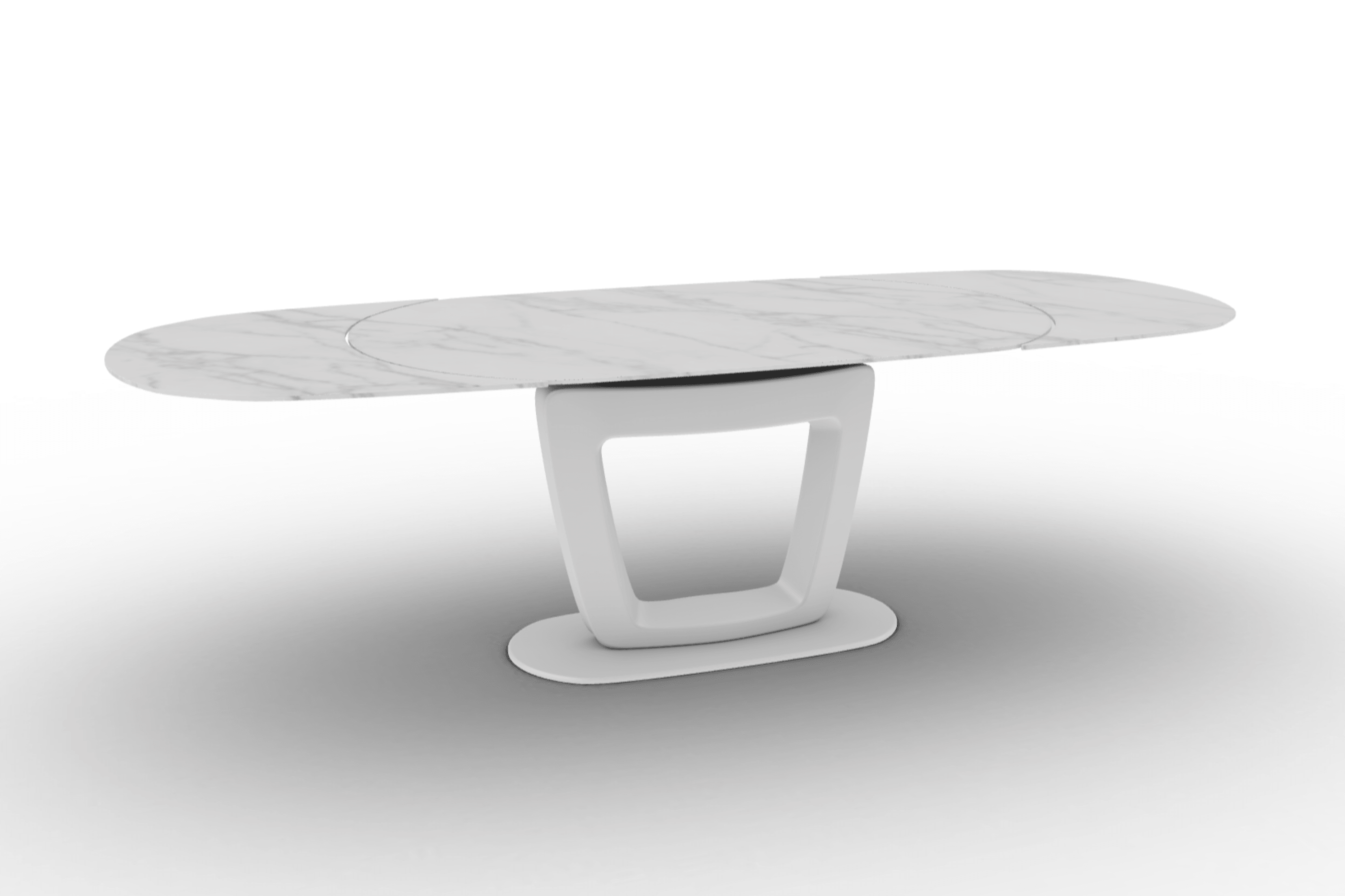 Stół rozkładany ORBITAL kremowy marmur Calligaris    Eye on Design