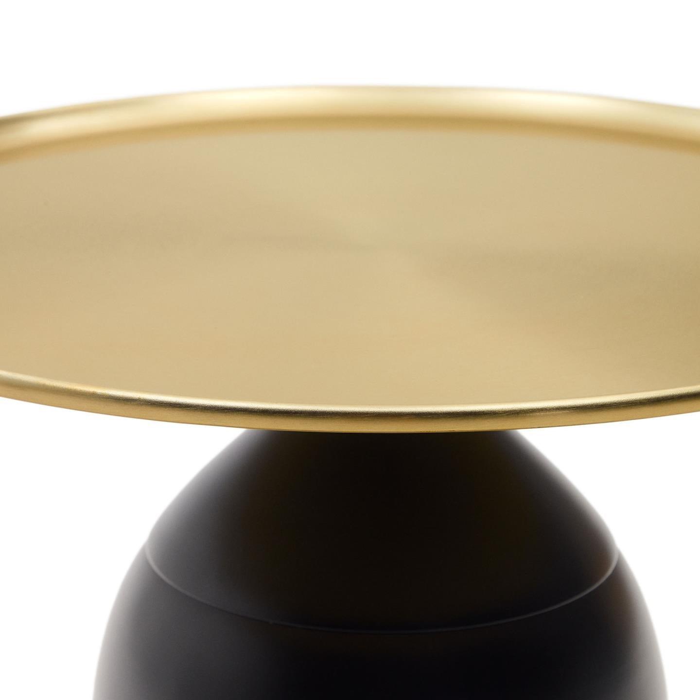Stolik boczny LIUVA czarny ze złotym blatem La Forma    Eye on Design