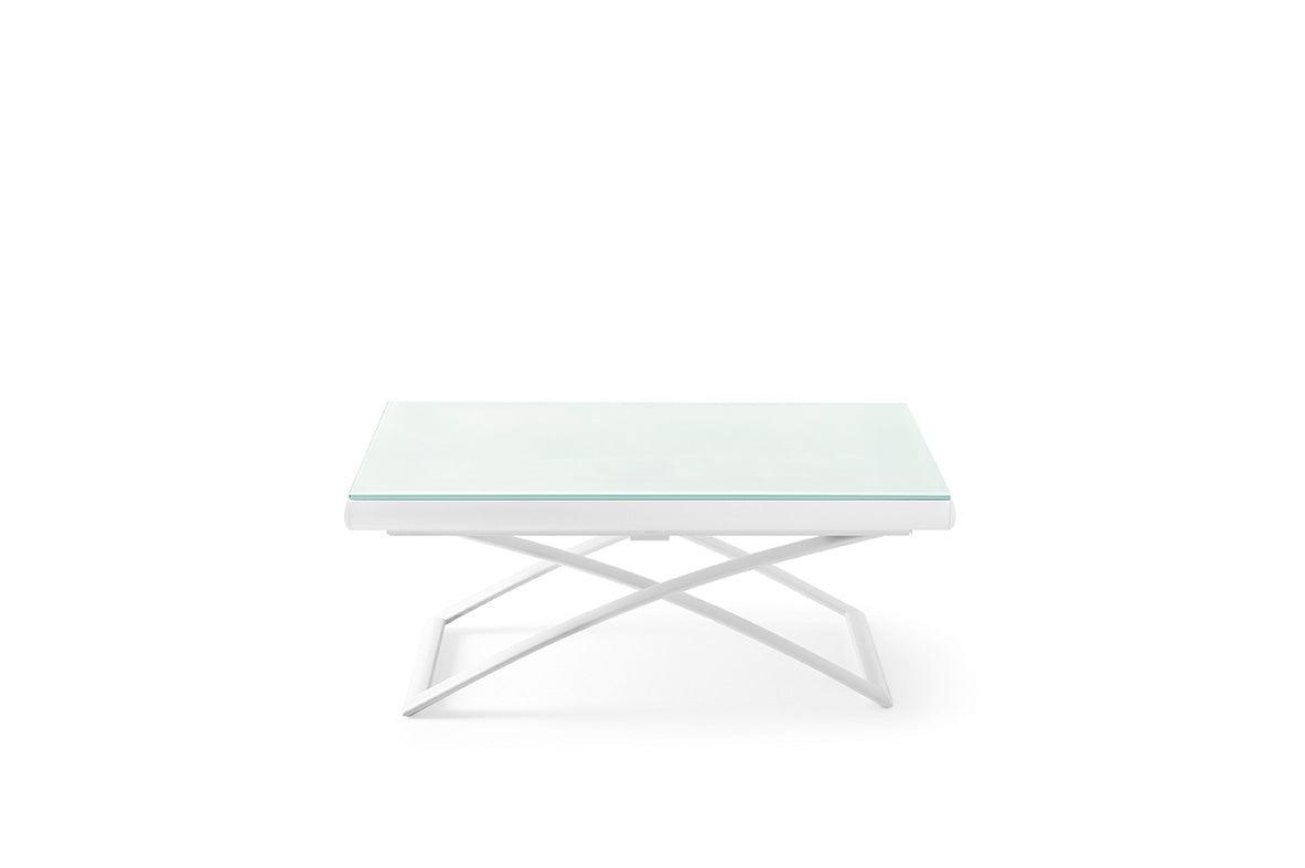 Stolik rozkładany DAKOTA biały Calligaris szkło hartowane   Eye on Design