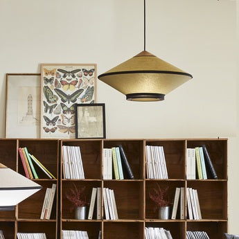 Brown cymbal hanging lamp