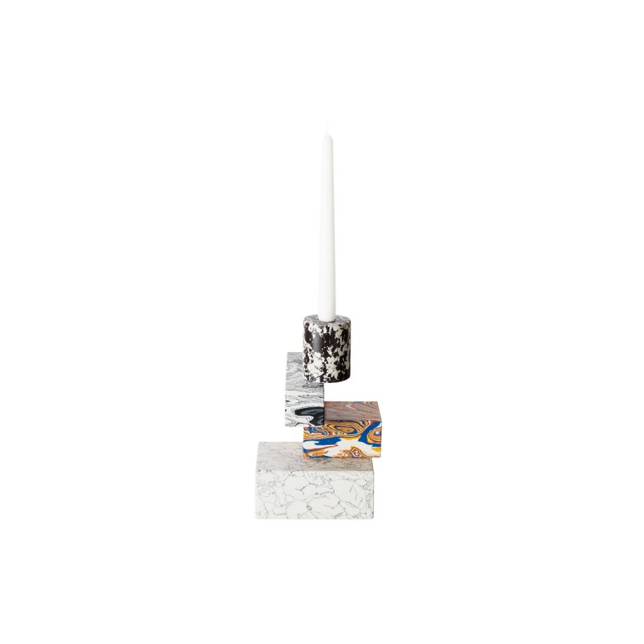 SWIRL candlestick multicolored marble