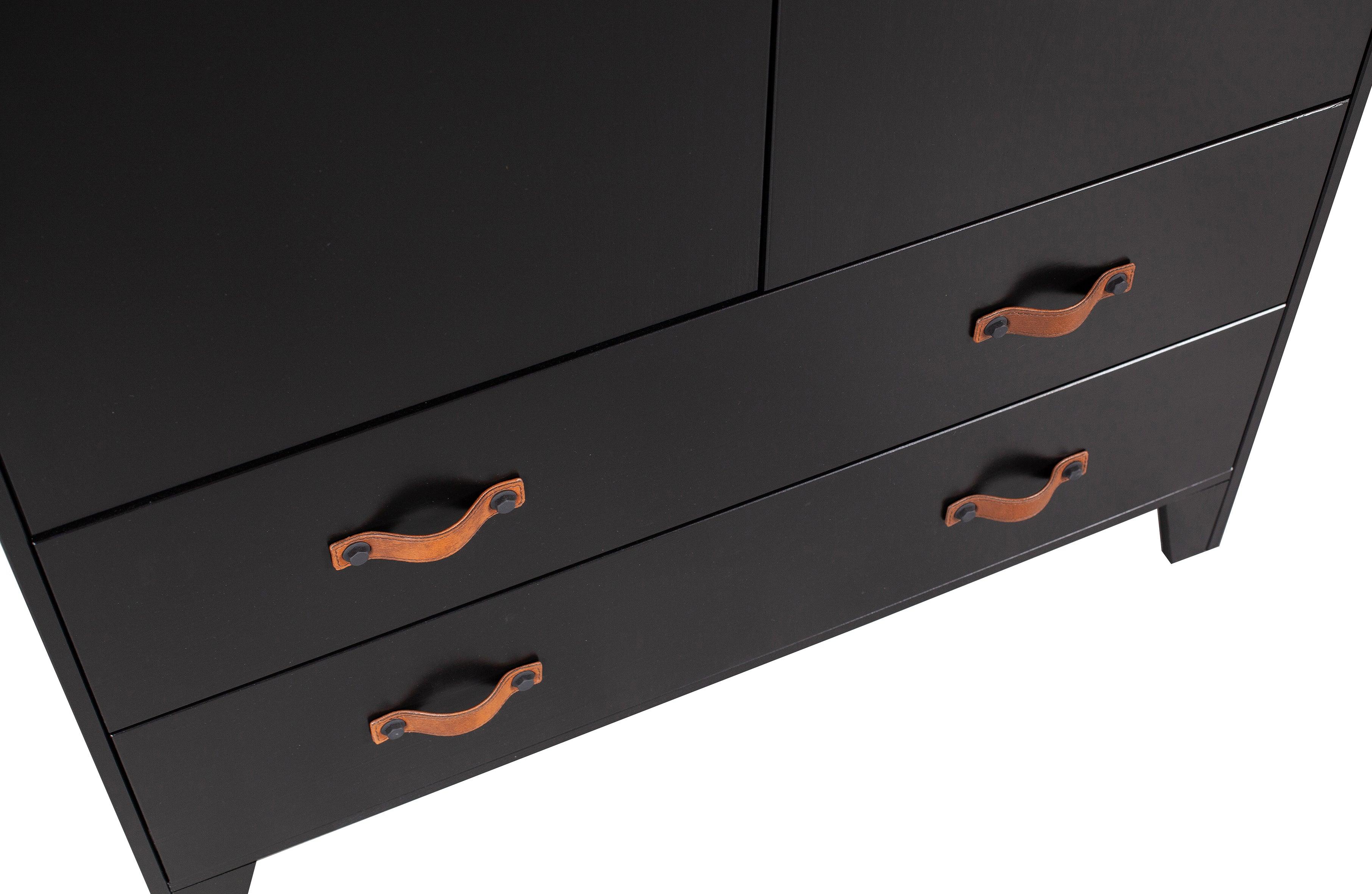 Szafa 2-drzwiowa z szufladami DIAN czarne drewno Woood    Eye on Design