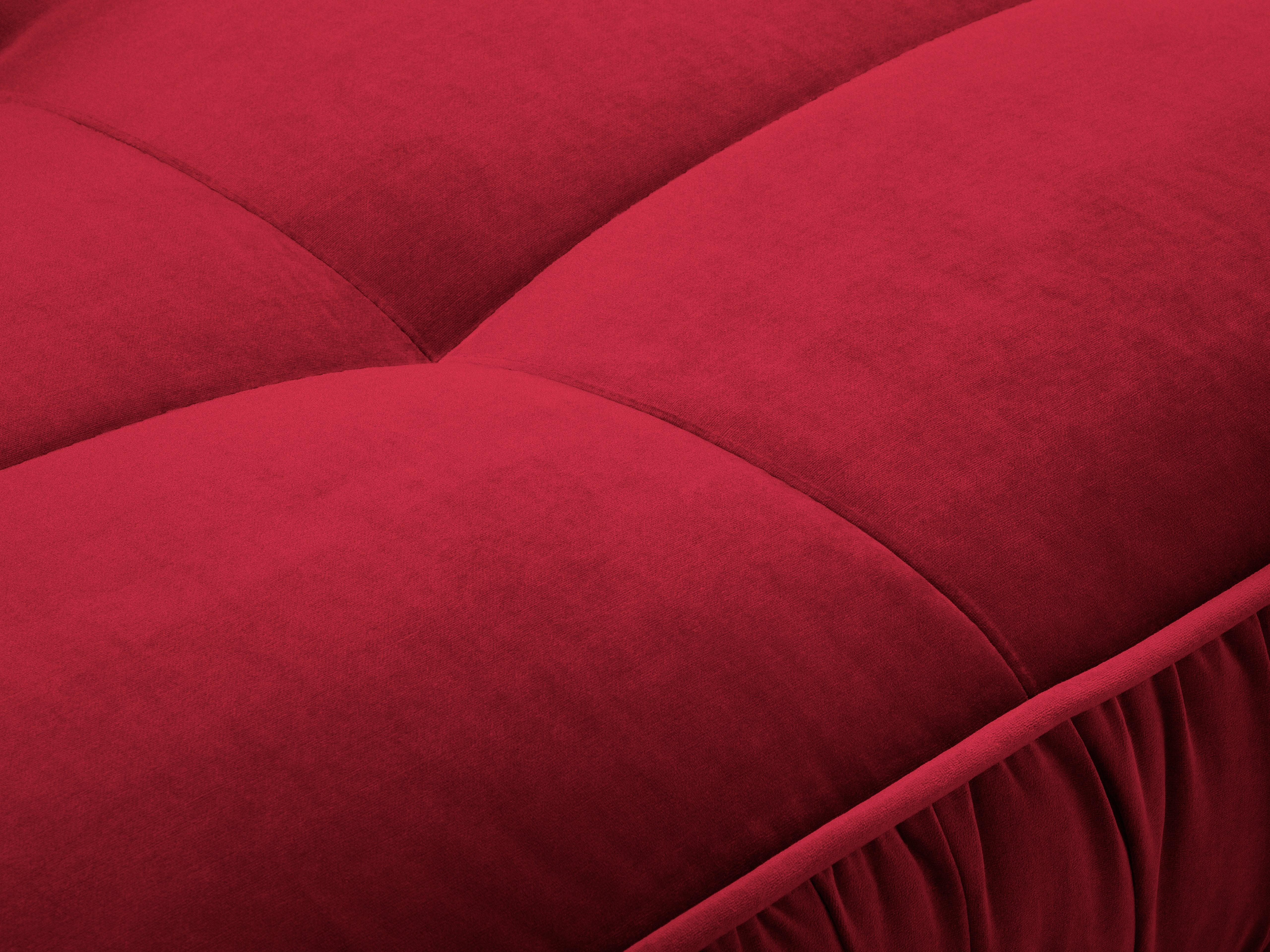 Szezlong aksamitny prawostronny TRIOMPHE czerwony z czarną podstawą Interieurs 86    Eye on Design