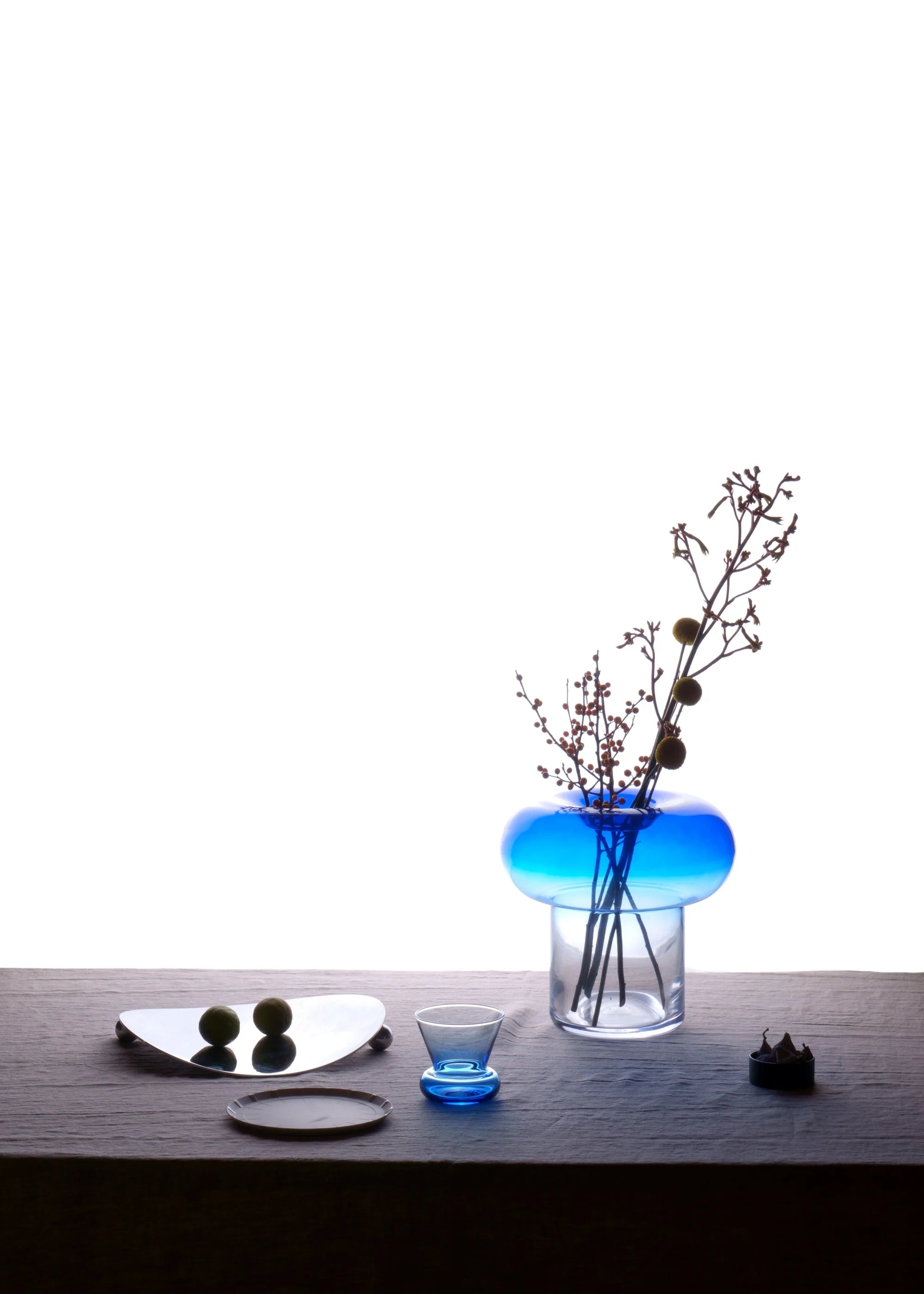 ORIO Glas aus blauem geblasenem Glas