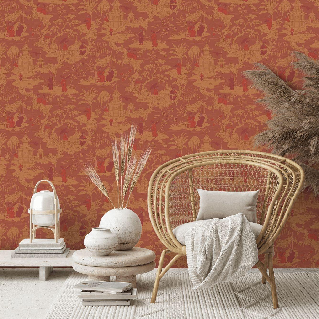 Tapeta ARCHIVE ANTHOLOGY - Chinese Toile terakota Cole & Son    Eye on Design