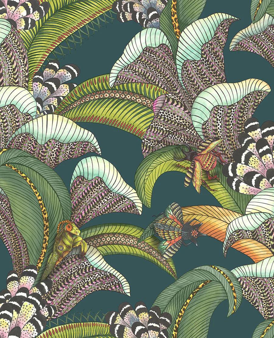 Tapeta ARDMORE JABULA - Hoopoe Leaves terakota na czarnym Cole & Son    Eye on Design