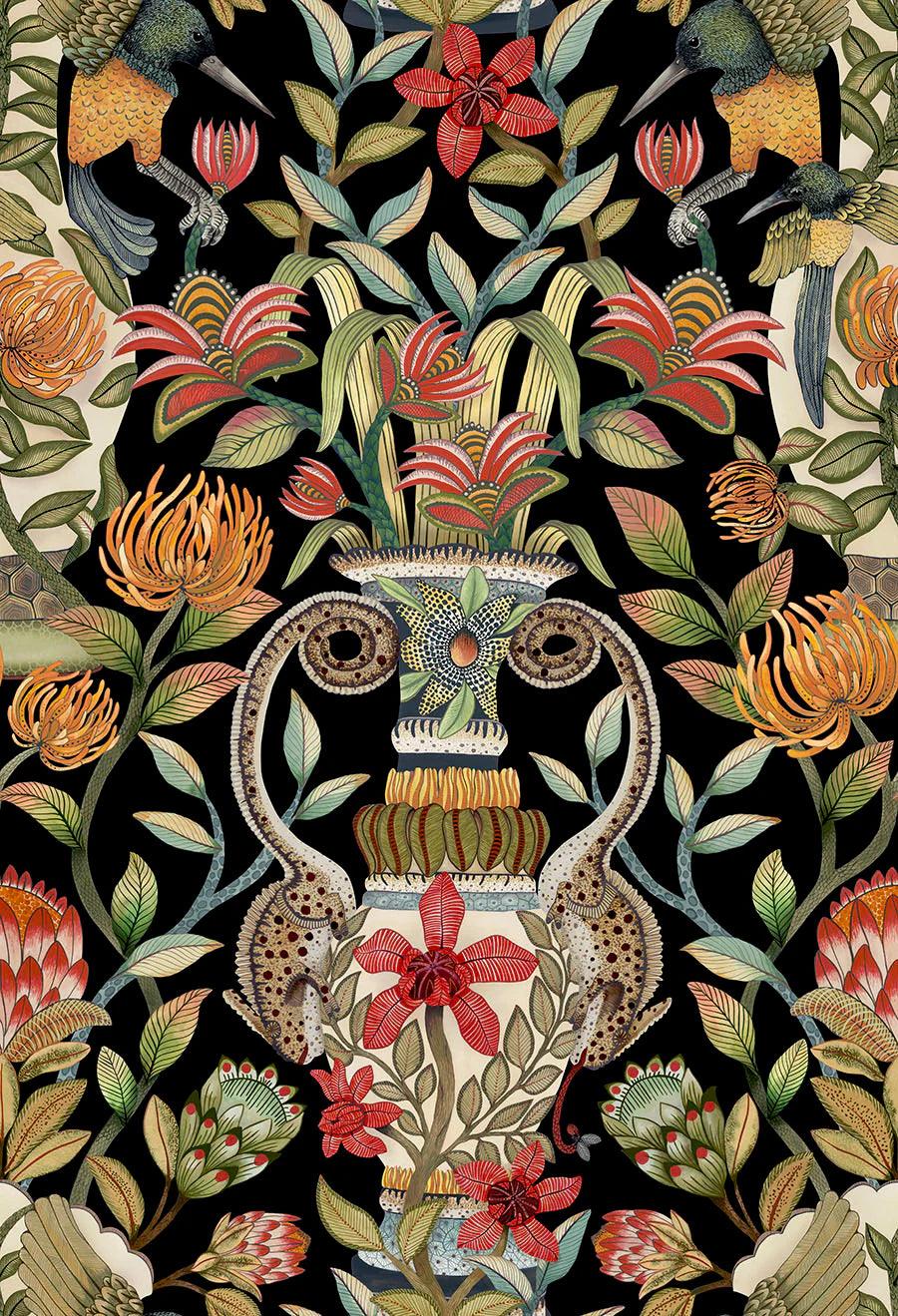 Tapeta ARDMORE JABULA - Protea Garden czarny Cole & Son Default Title   Eye on Design