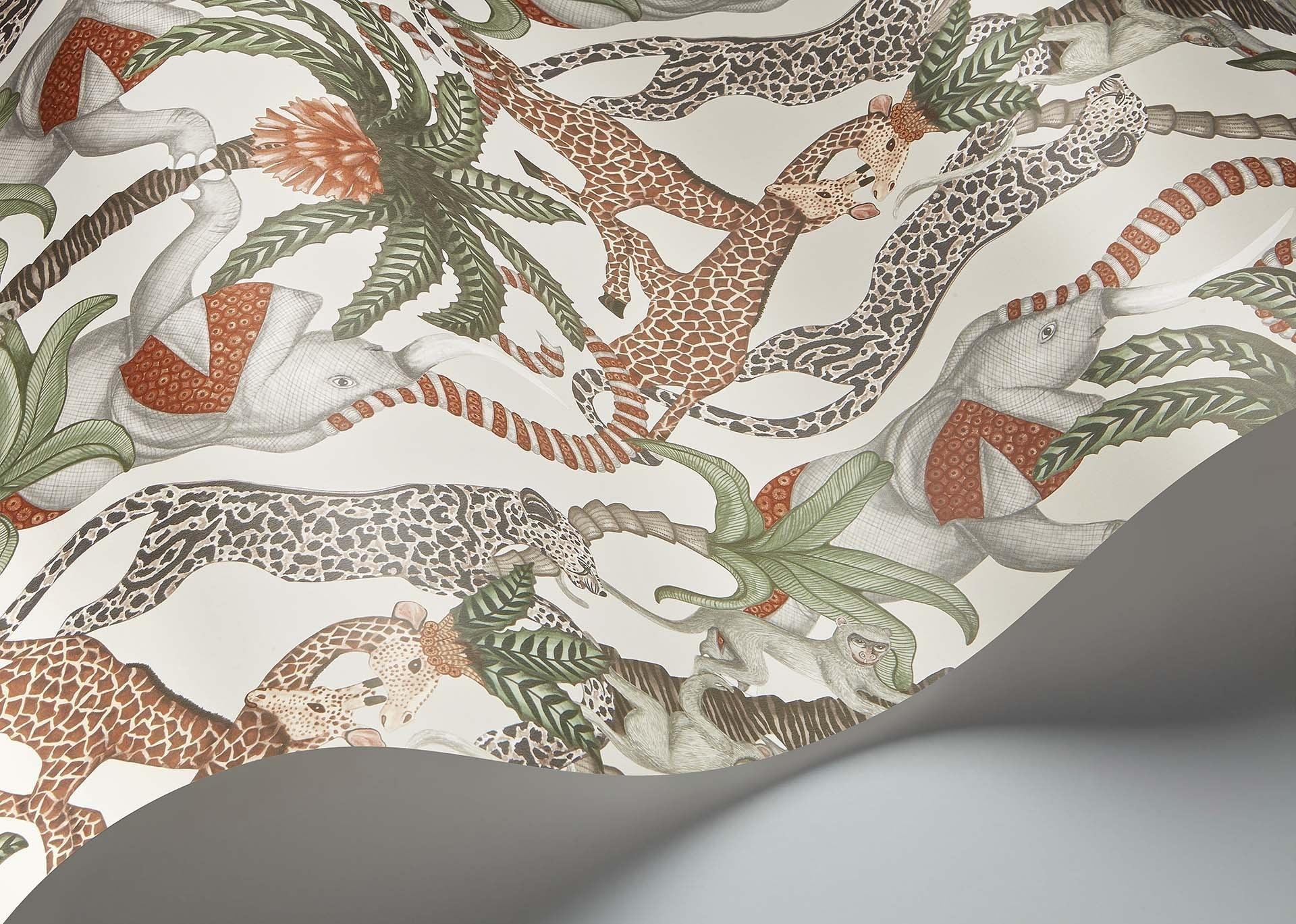 Tapeta ARDMORE JABULA - Safari Totem zielony na kremie Cole & Son    Eye on Design