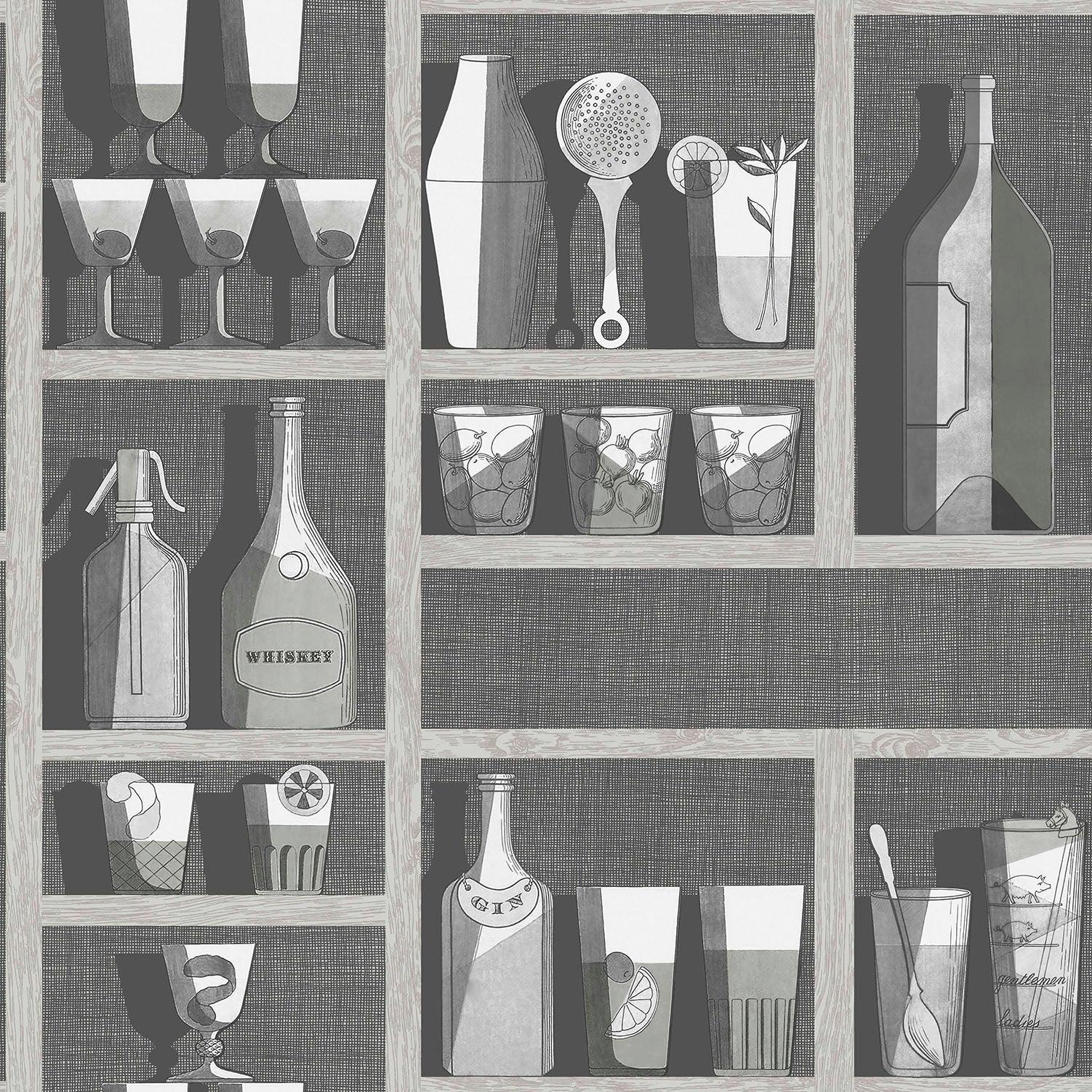 Tapeta FORNASETTI SENZA TEMPO - Cocktails szary Cole & Son    Eye on Design