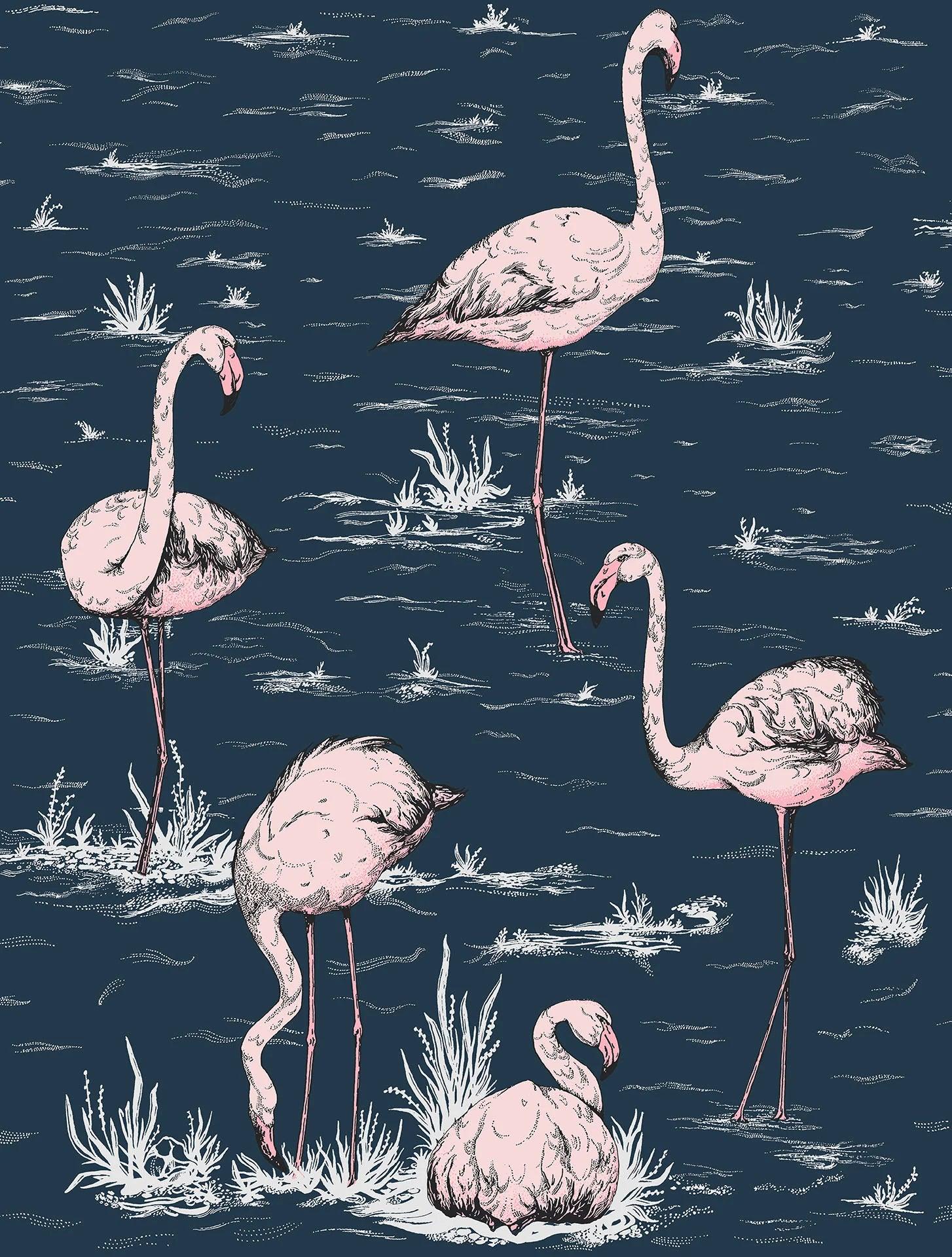 Tapeta ICONS - Flamingos granatowy Cole & Son    Eye on Design