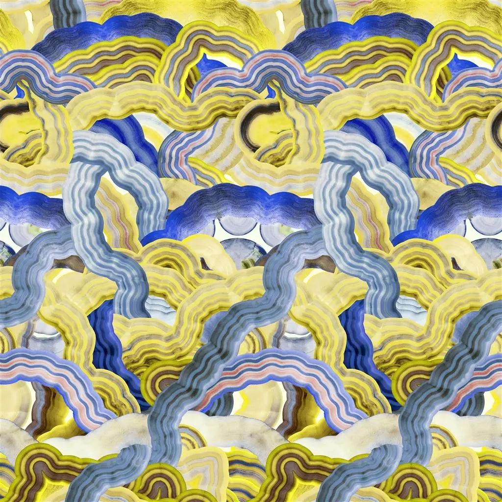 Tapeta MINERAL CREEK IRIS żółty z niebieskim Christian Lacroix    Eye on Design