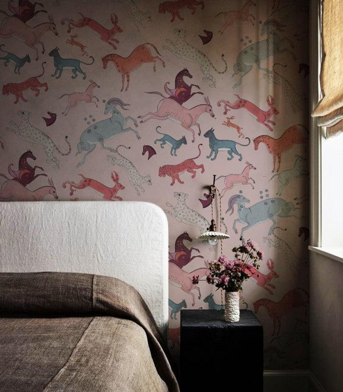 Tapeta Oriental Animals Light Pink Wallcolors    Eye on Design