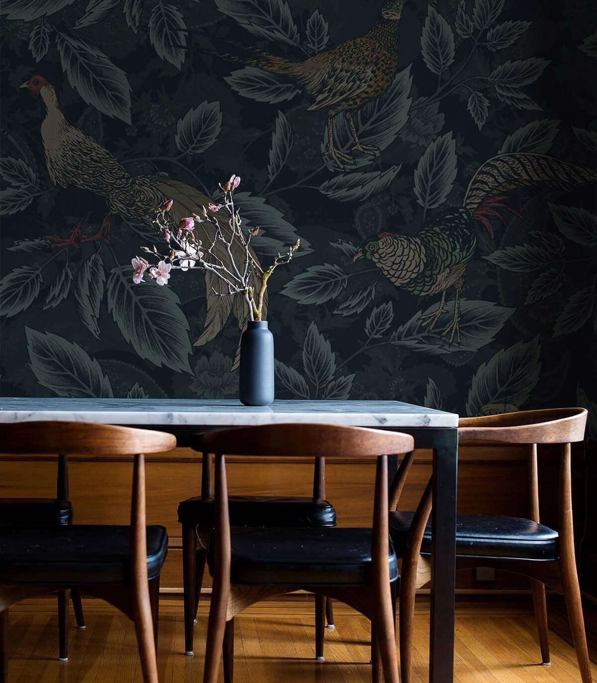 Tapeta PAINTED PHEASANTS Wallcolors    Eye on Design