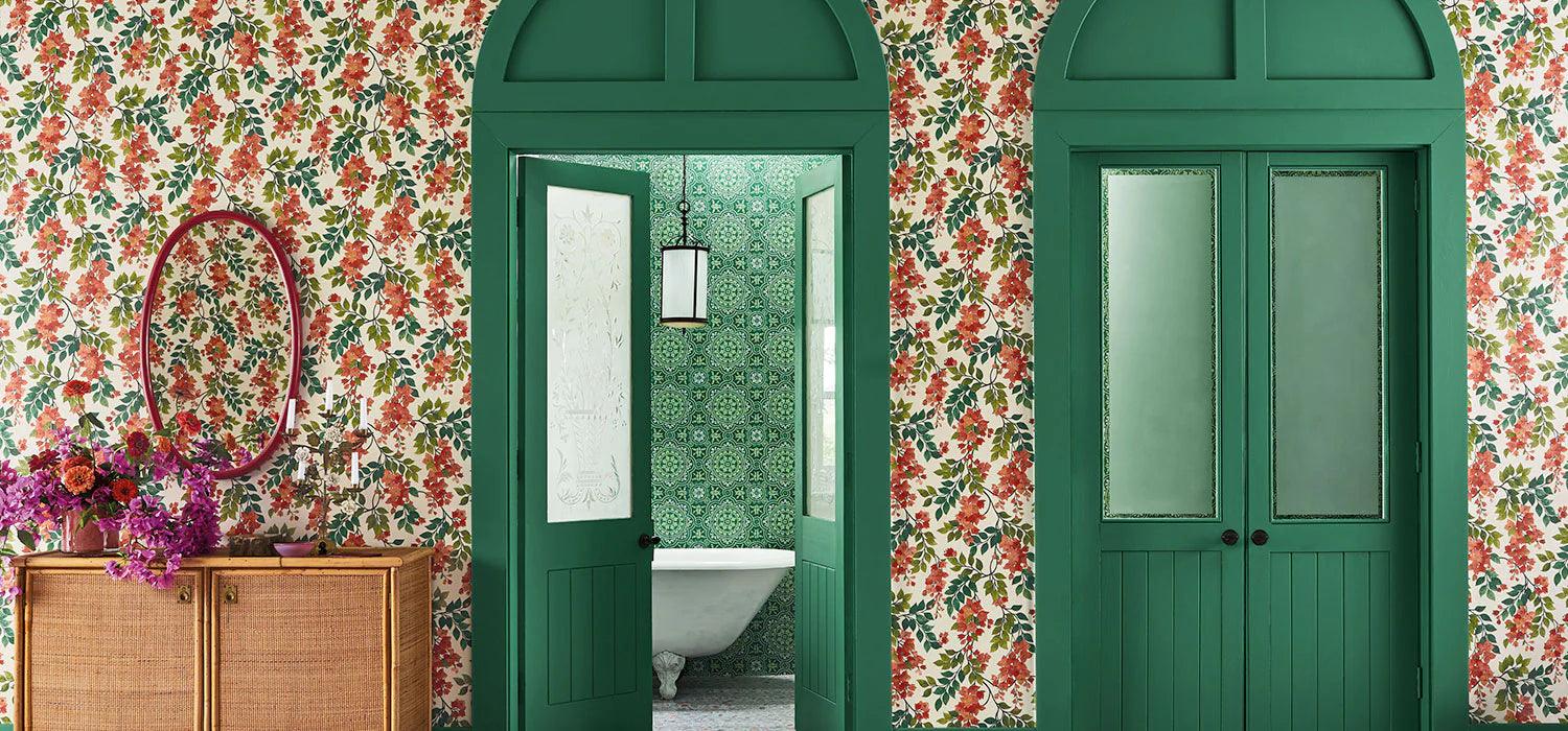 Tapeta SEVILLE - Bougainvillea czerwony na kremie Cole & Son    Eye on Design