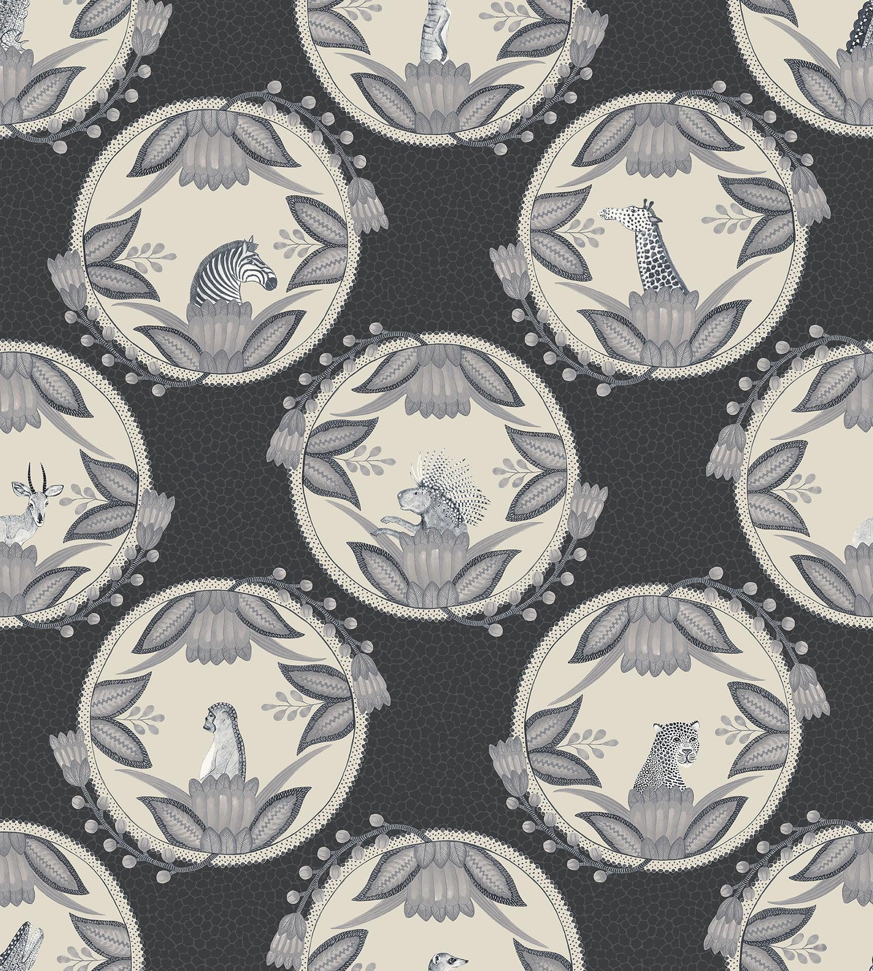 Tapeta THE ARDMORE COLLECTION - Ardmore Cameos czarny Cole & Son    Eye on Design