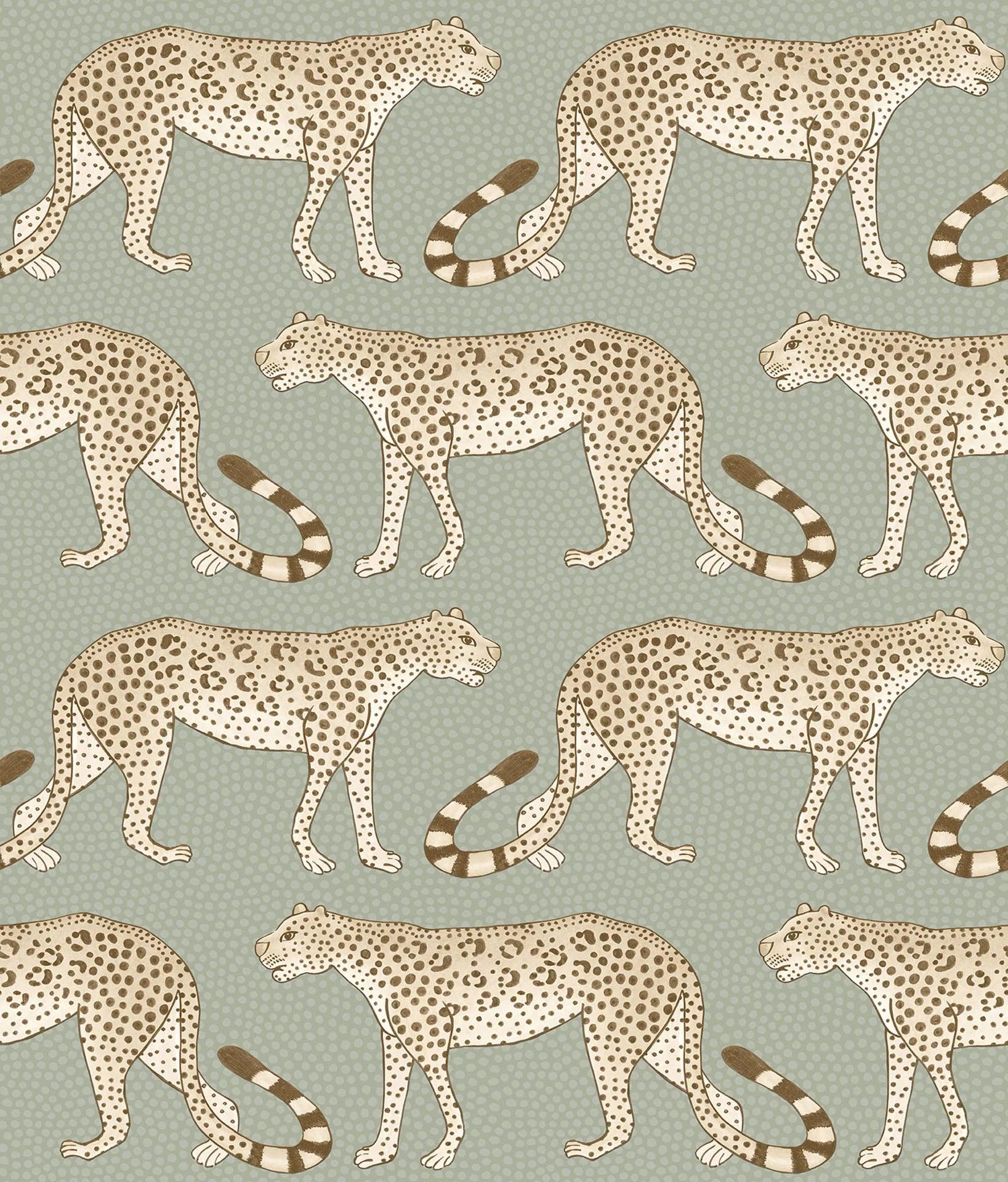 Tapeta THE ARDMORE COLLECTION - Leopard Walk oliwkowy Cole & Son    Eye on Design