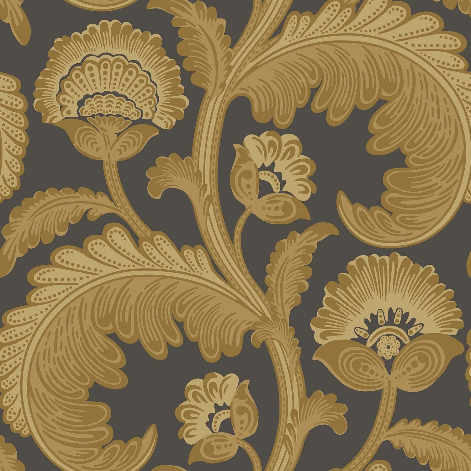 Tapeta THE PEARWOOD COLLECTION - Fanfare Flock musztardowy Cole & Son    Eye on Design