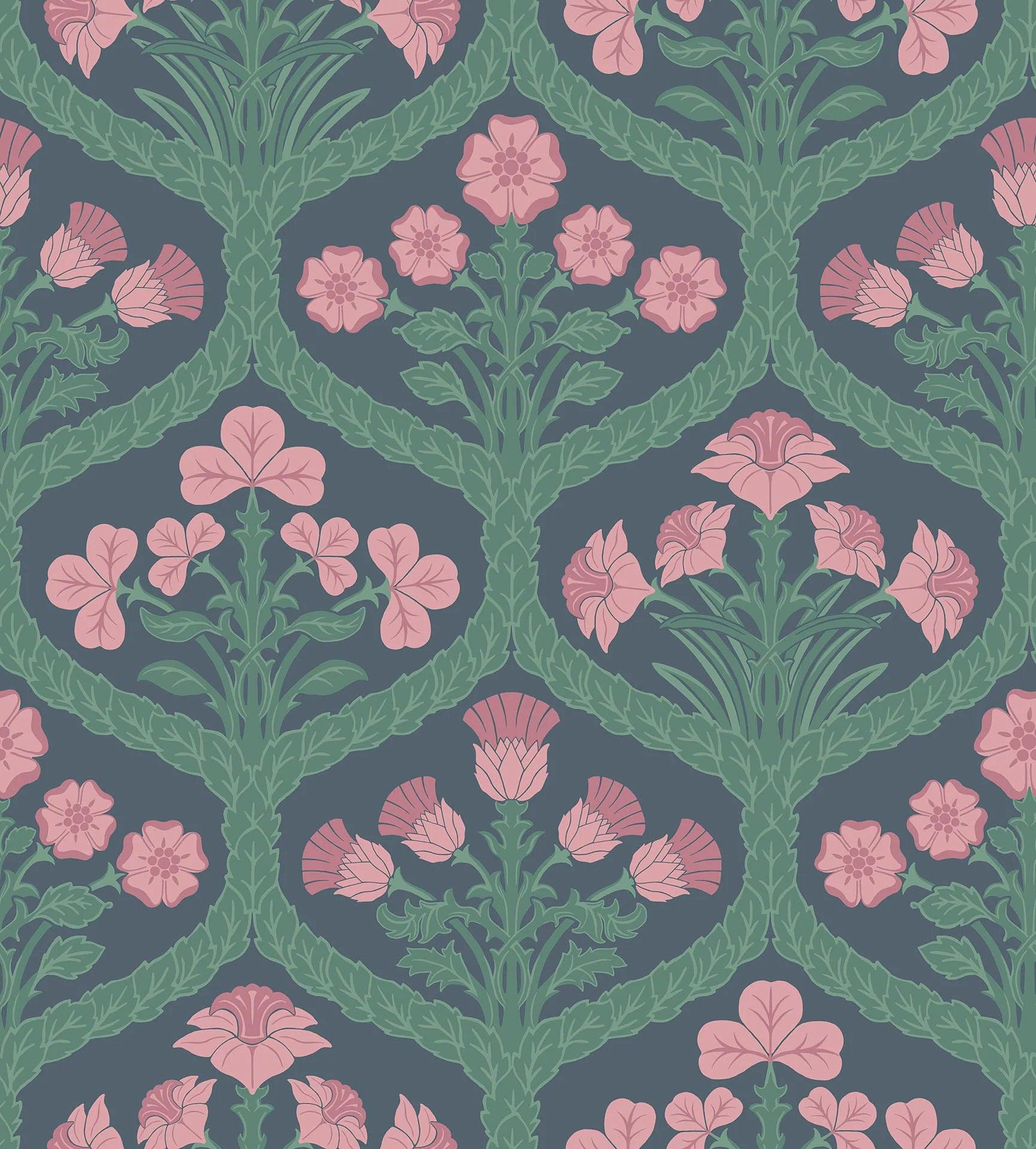 Tapeta THE PEARWOOD COLLECTION - Floral Kingdom ciemny szary Cole & Son    Eye on Design