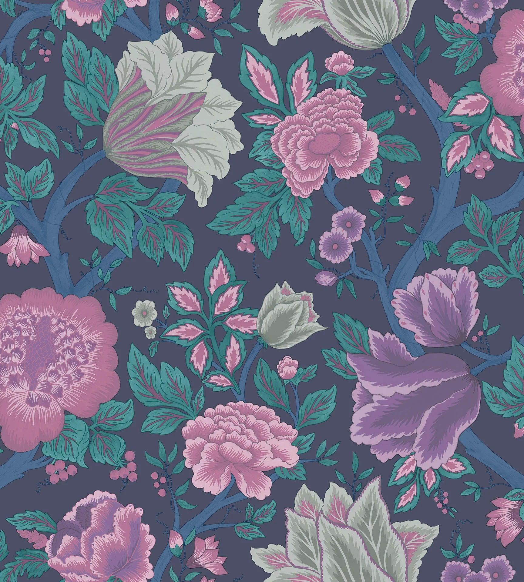 Tapeta THE PEARWOOD COLLECTION - Midsummer Bloom fioletowy Cole & Son    Eye on Design