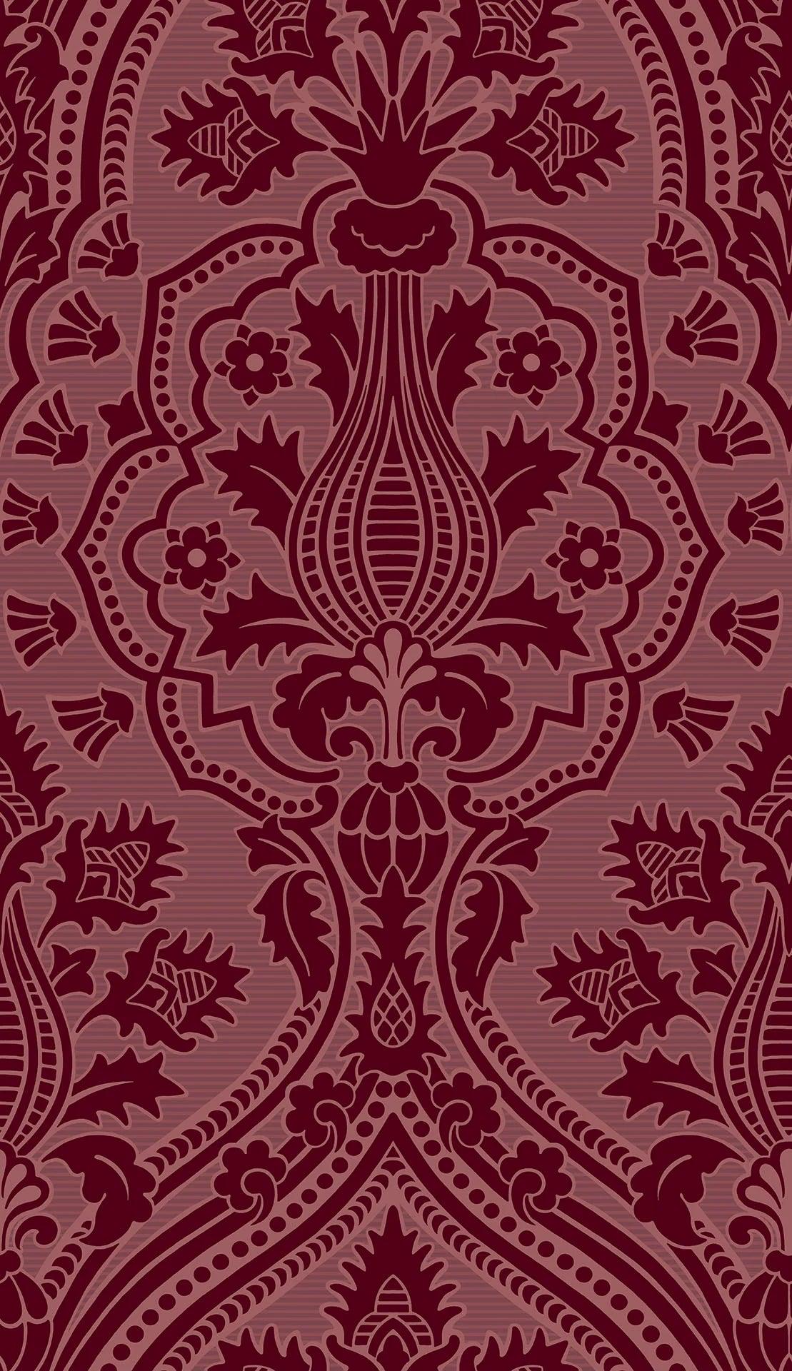 Tapeta THE PEARWOOD COLLECTION - Pugin Palace Flock bordowy Cole & Son    Eye on Design