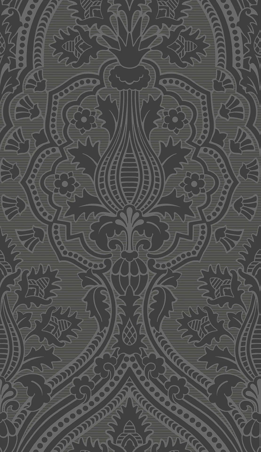 Tapeta THE PEARWOOD COLLECTION - Pugin Palace Flock czarny Cole & Son    Eye on Design