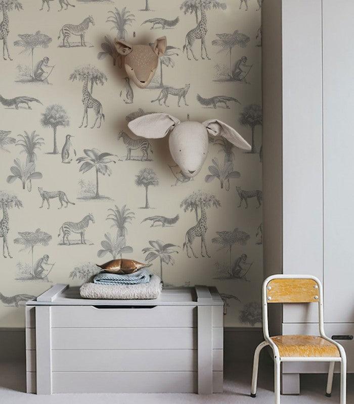 Tapeta VINTAGE ANIMALS beżowy Wallcolors    Eye on Design