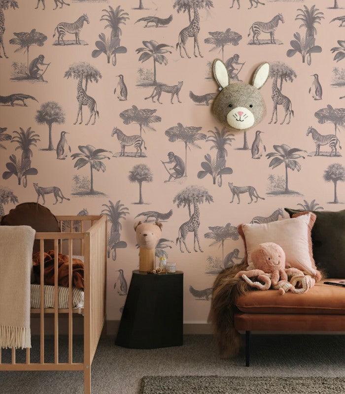 Tapeta VINTAGE ANIMALS różowy Wallcolors    Eye on Design