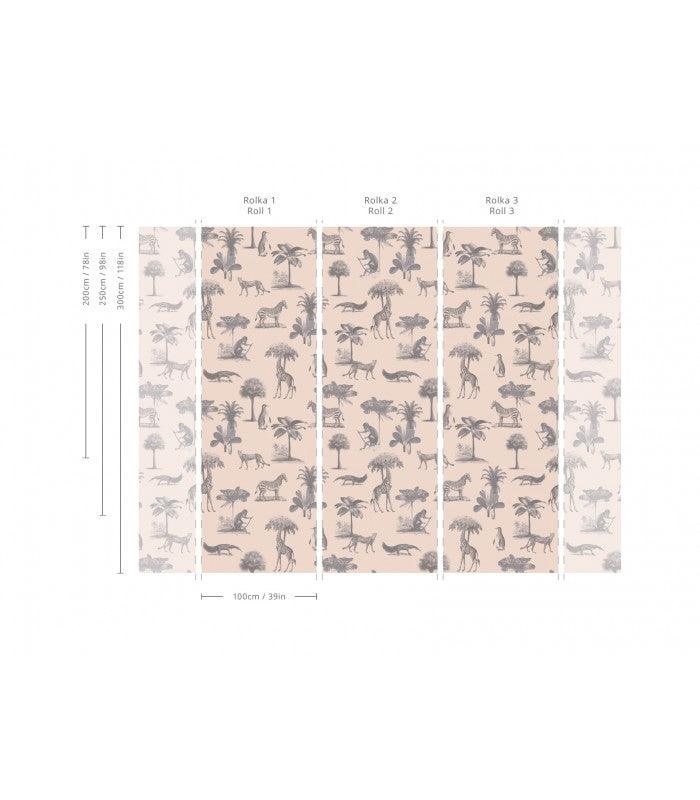 Tapeta VINTAGE ANIMALS różowy Wallcolors    Eye on Design