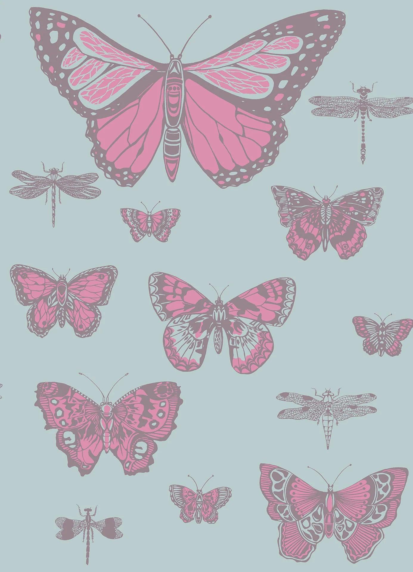 Tapeta WHIMSICAL - Butterflies & Dragonflies niebieski Cole & Son    Eye on Design