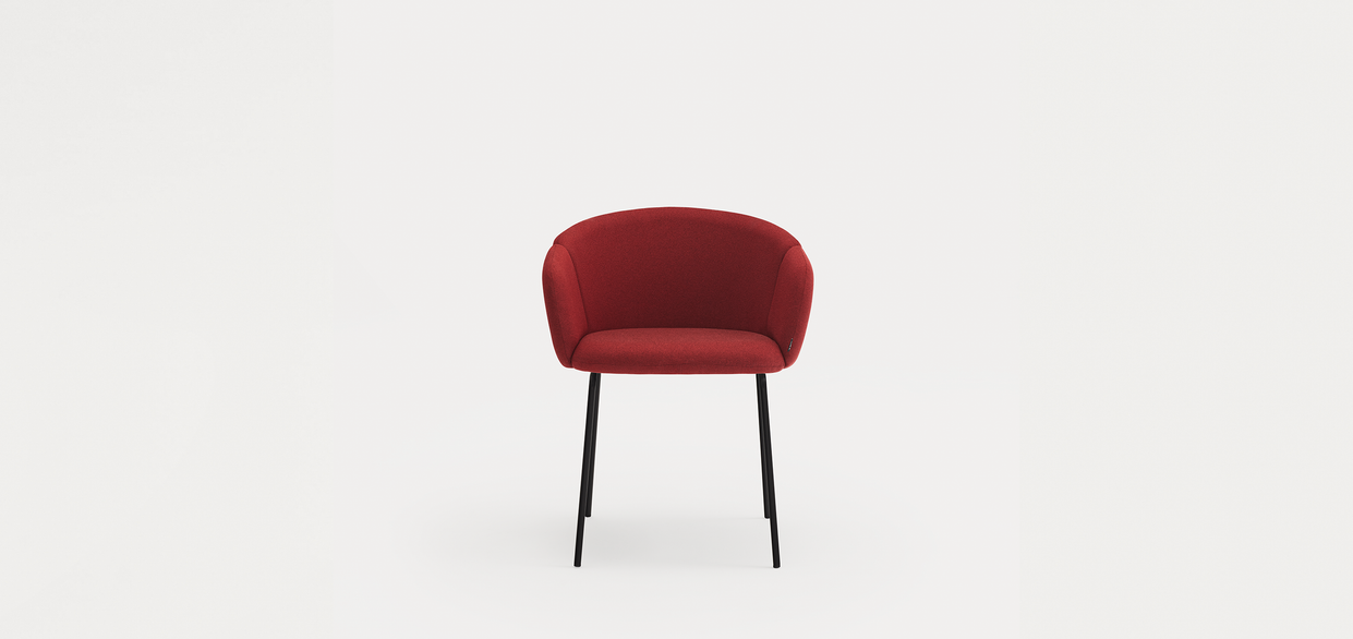 Krzesło z podłokietnikami ADD czerwony Teulat    Eye on Design