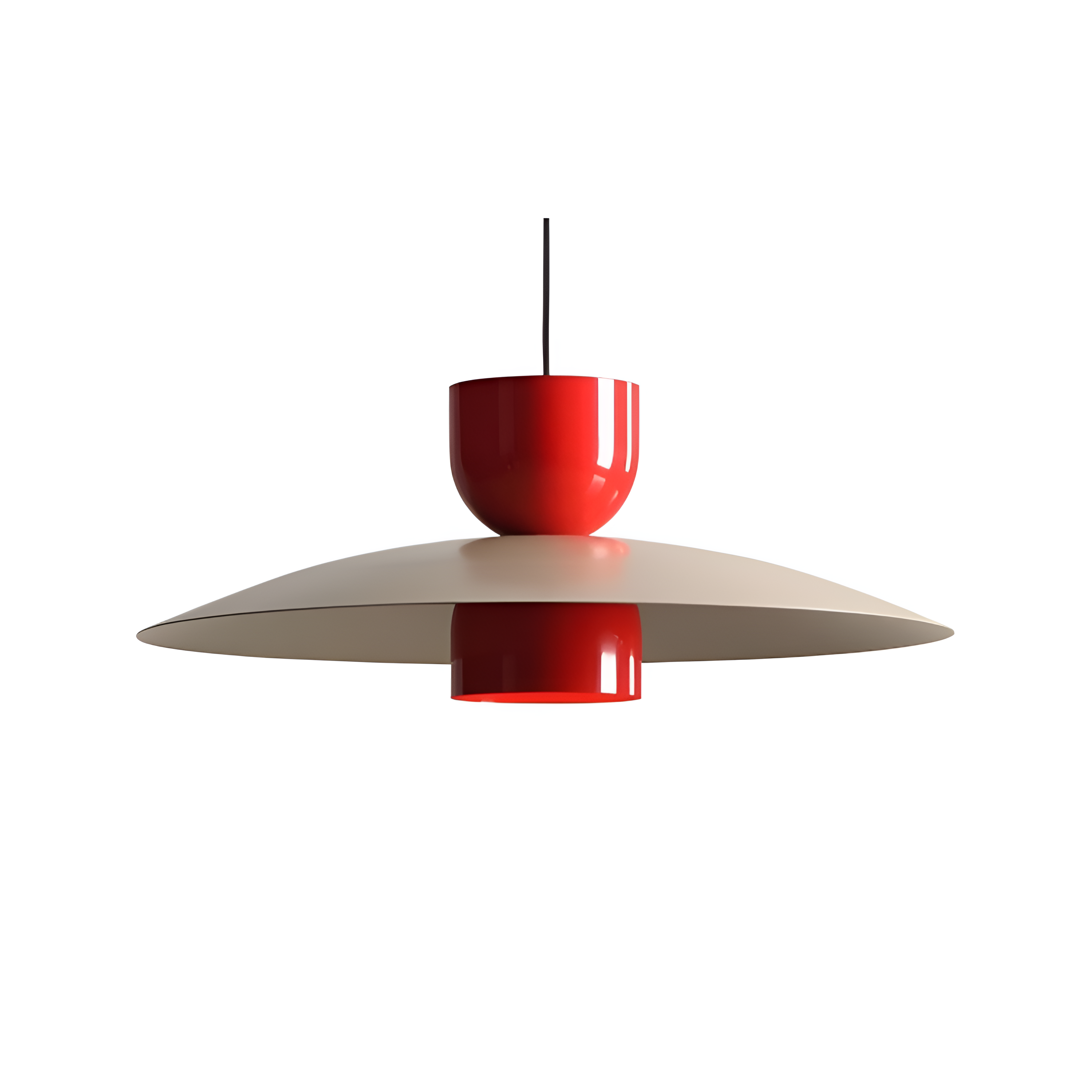 Lampa wisząca NUTTA beżowy z czerwonym