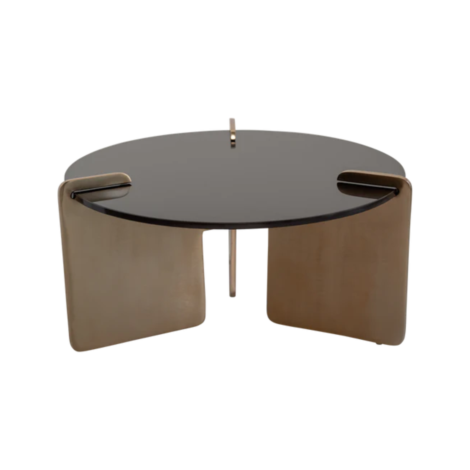 LINN Couchtisch mit Glasplatte und Metallgestell