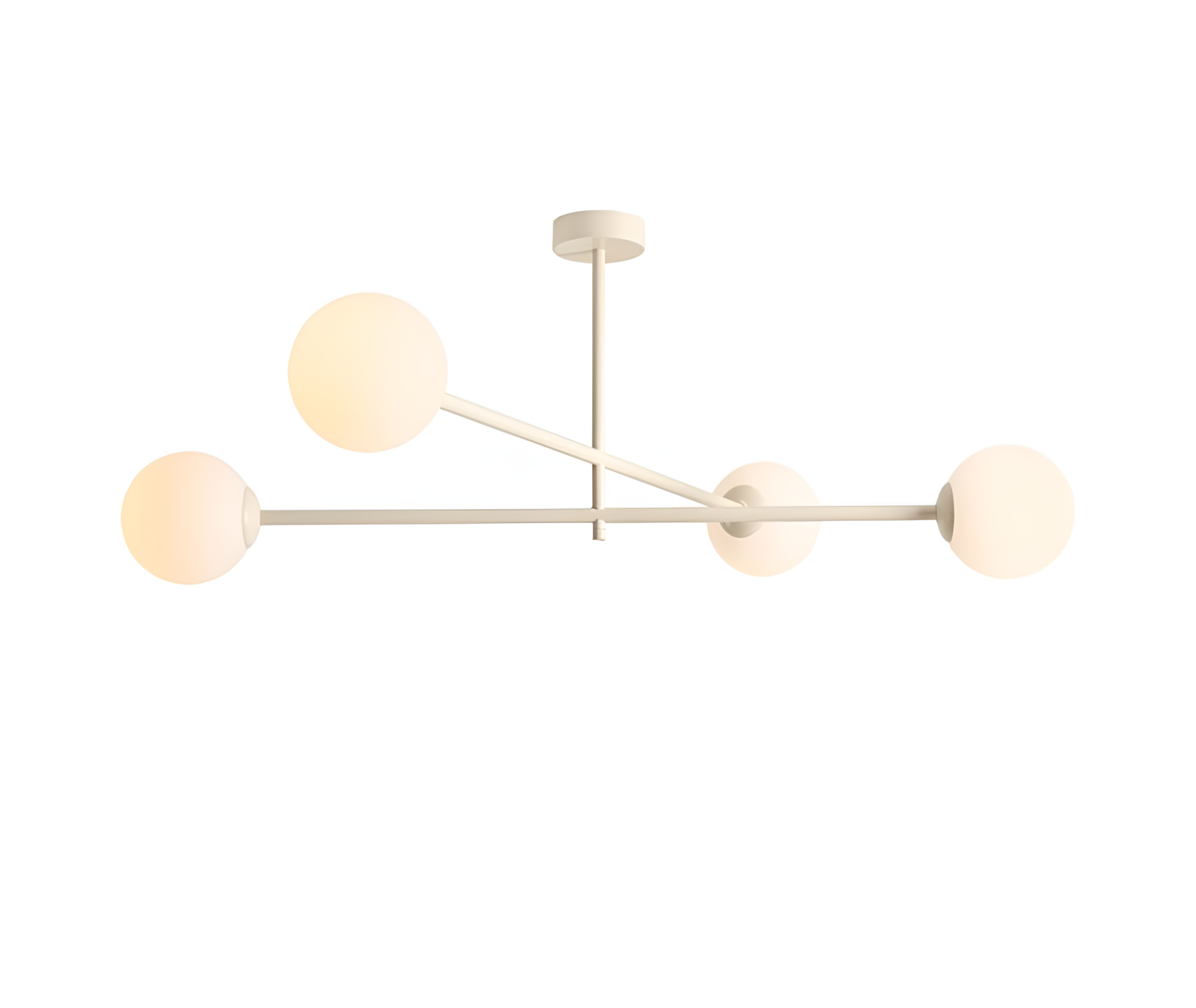 Lampa sufitowa czteropunktowa PINNE QUATRO kremowy