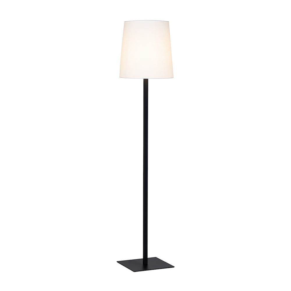 Lampa podłogowa TONDA czarny z białym kloszem Contardi biała bawełna bez opcji ściemniania  Eye on Design