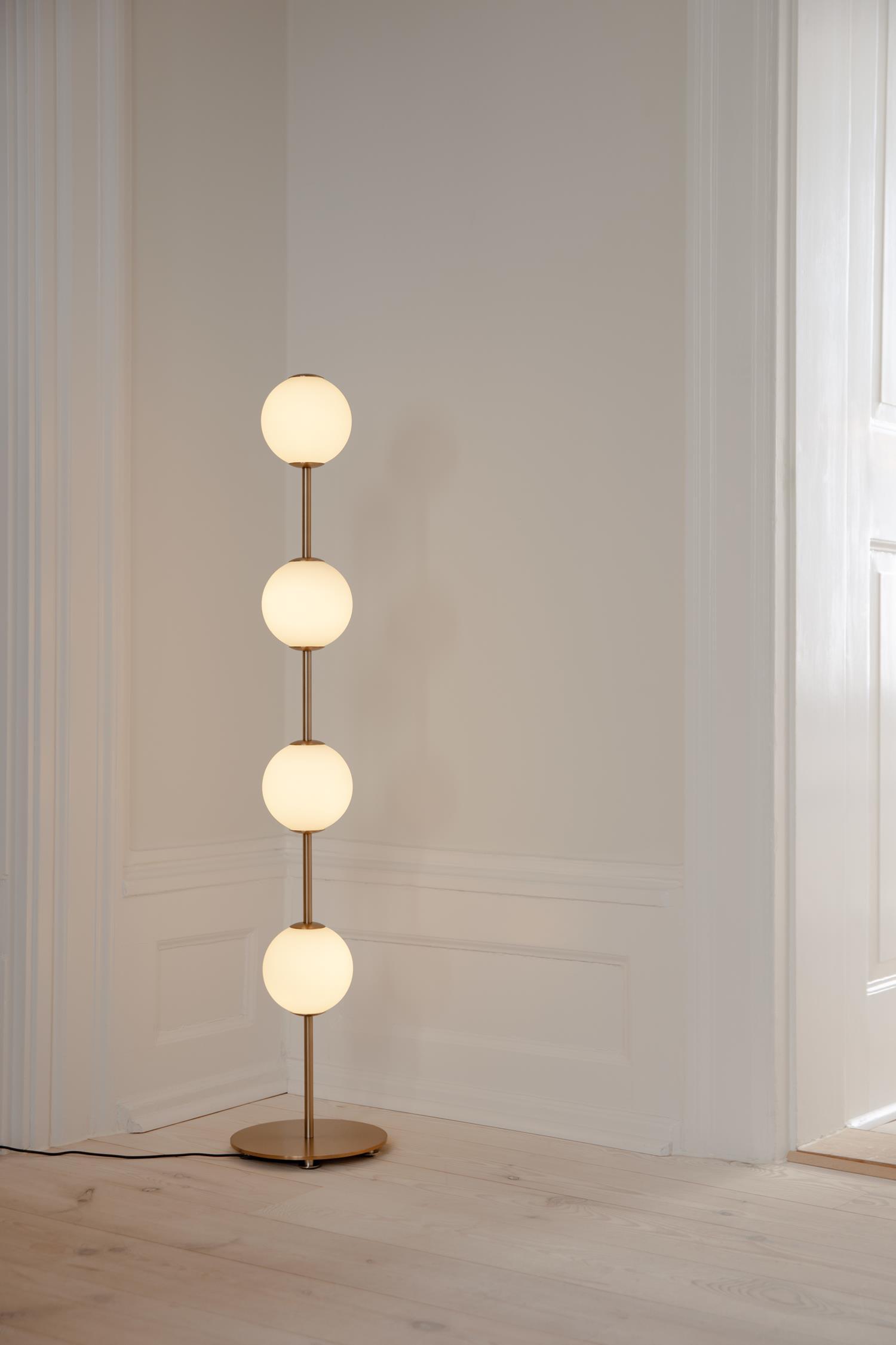 Lampa podłogowa AUDREY biały ze złotą wstawką