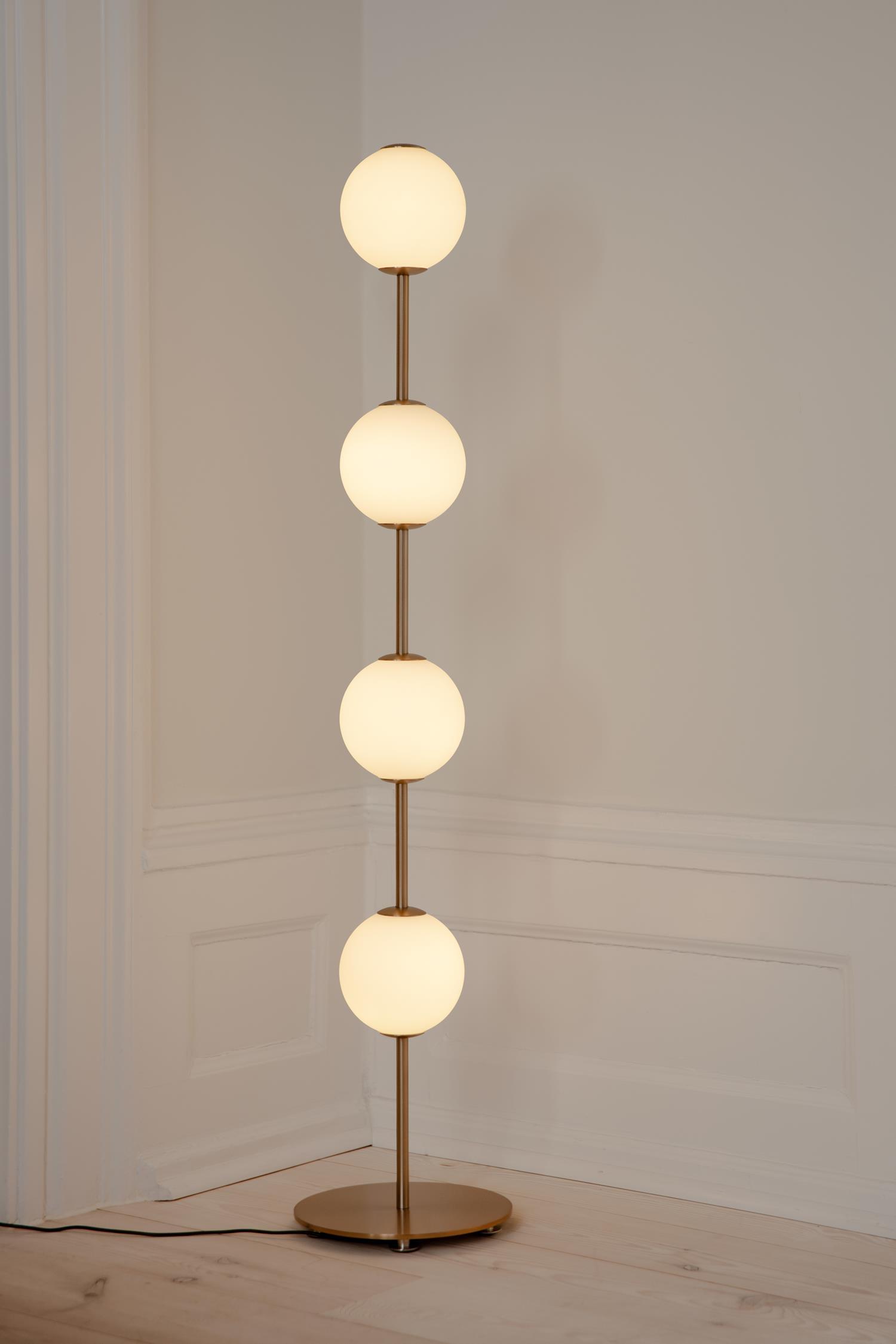 Lampa podłogowa AUDREY biały ze złotą wstawką