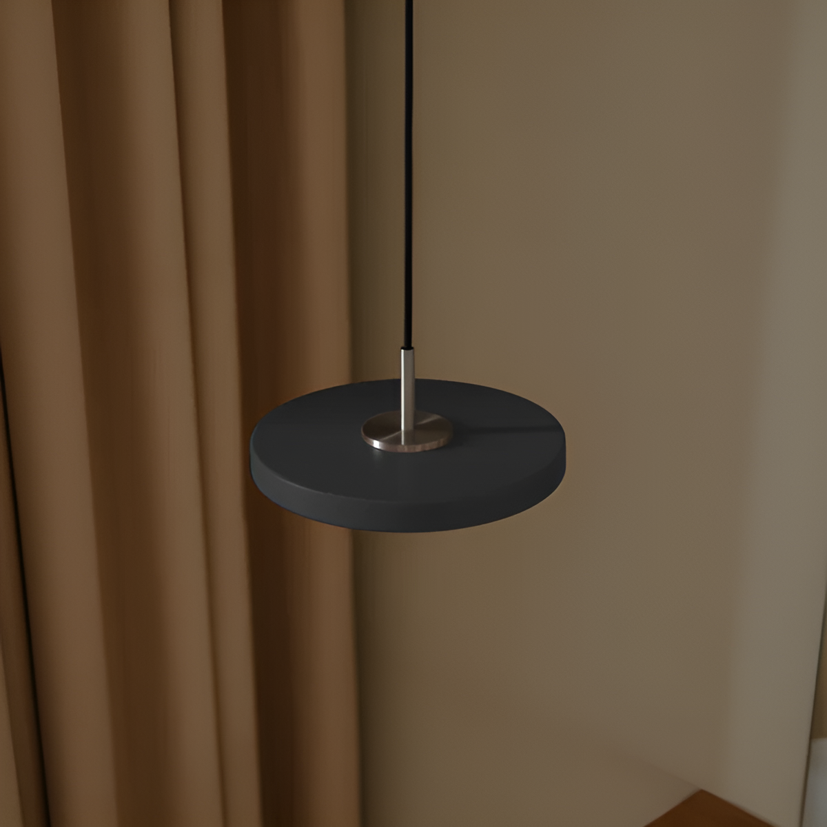 ASTERIA MICRO pendant lamp in anthracite with silver insert